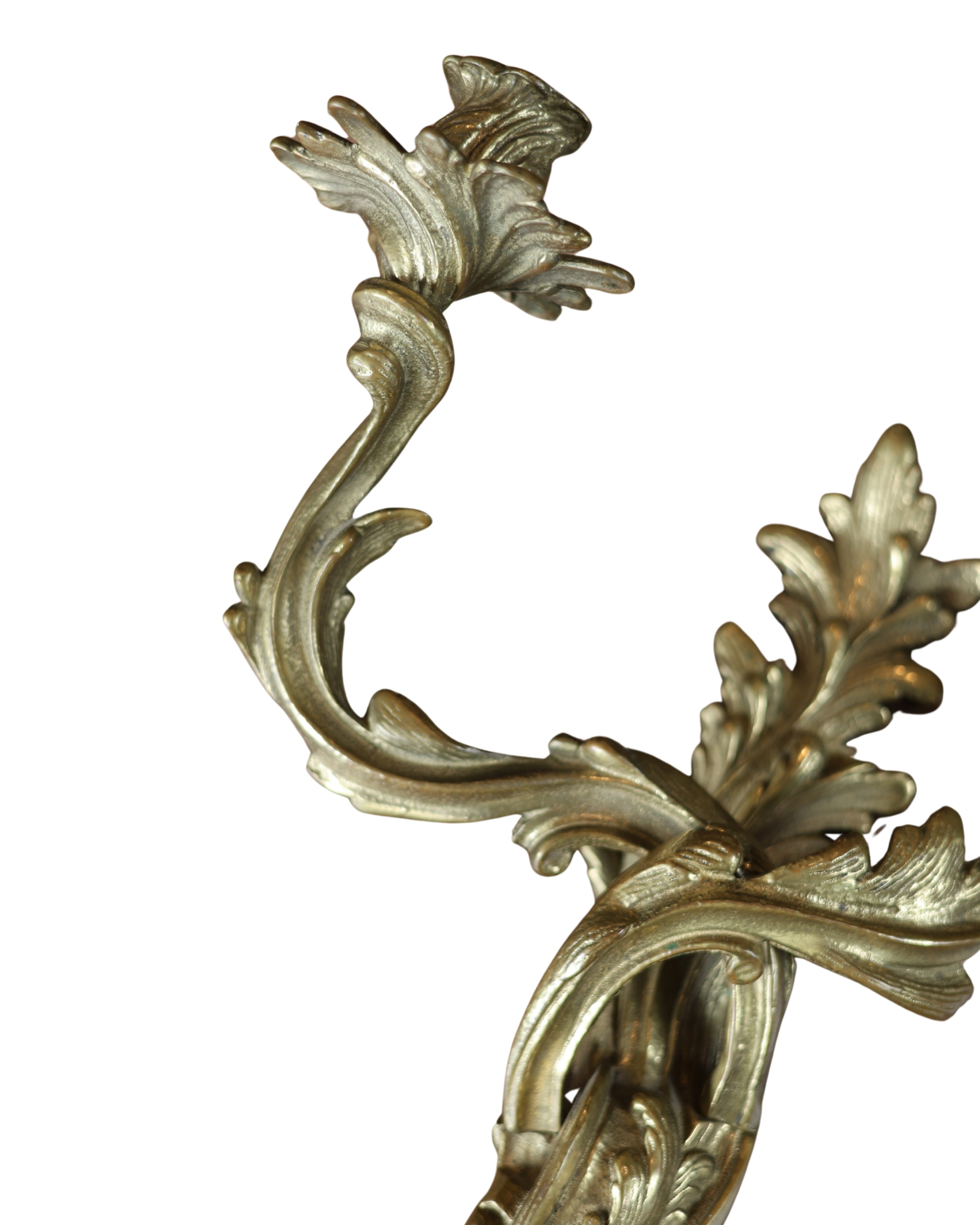 Louis XV Style Gilt Bronze Two-Light Wall Sconces-3
