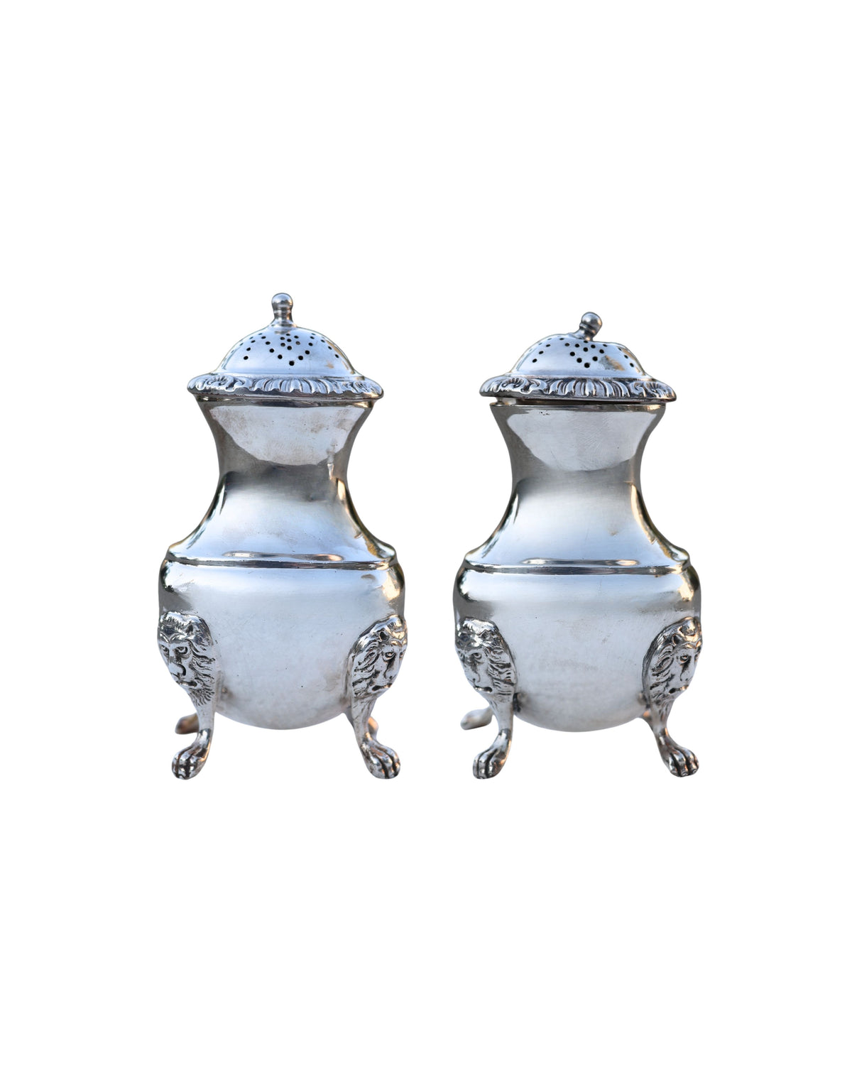 William Adams Lion-Mask Salt & Pepper Shakers-2