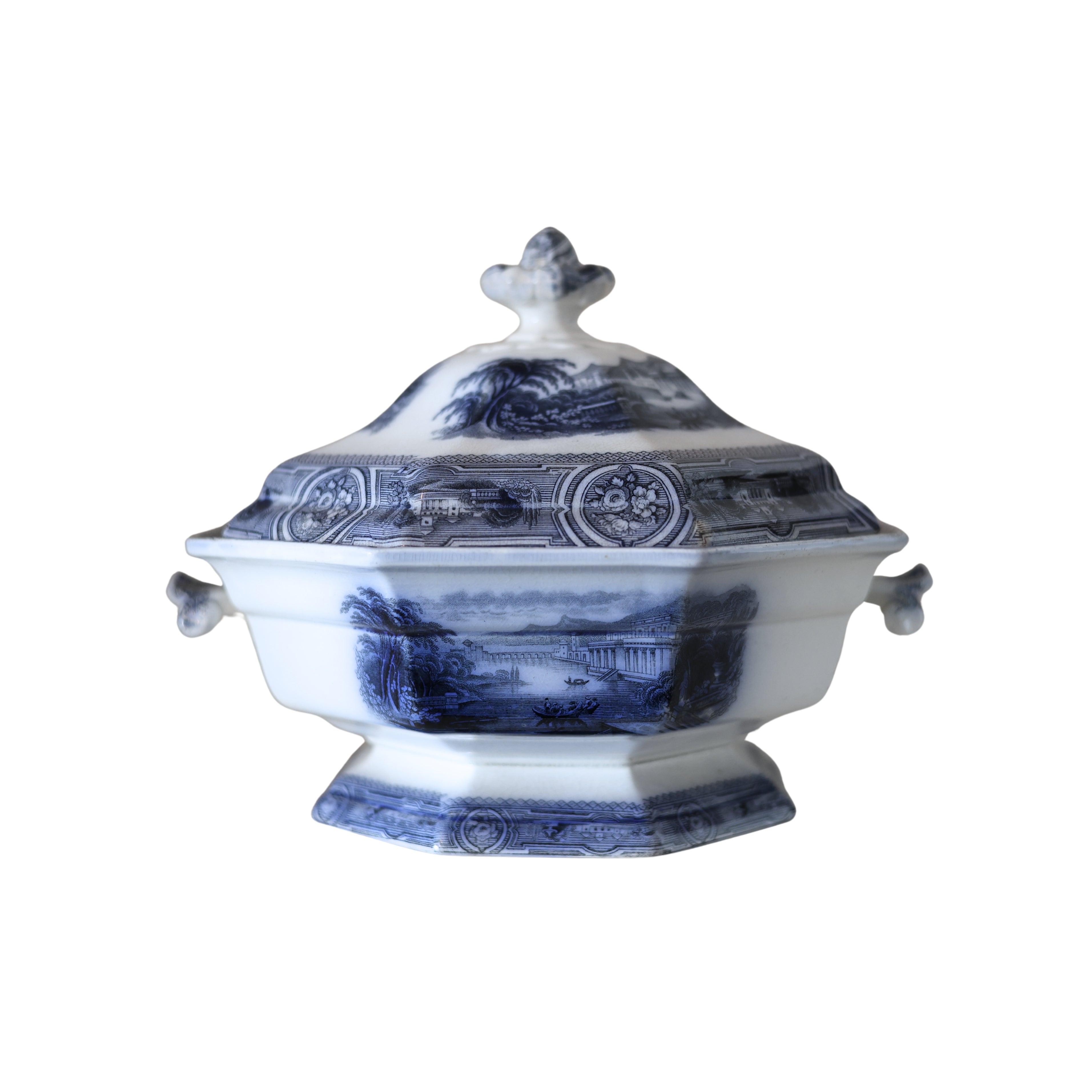 19th c. English Transferware Soup Tureen