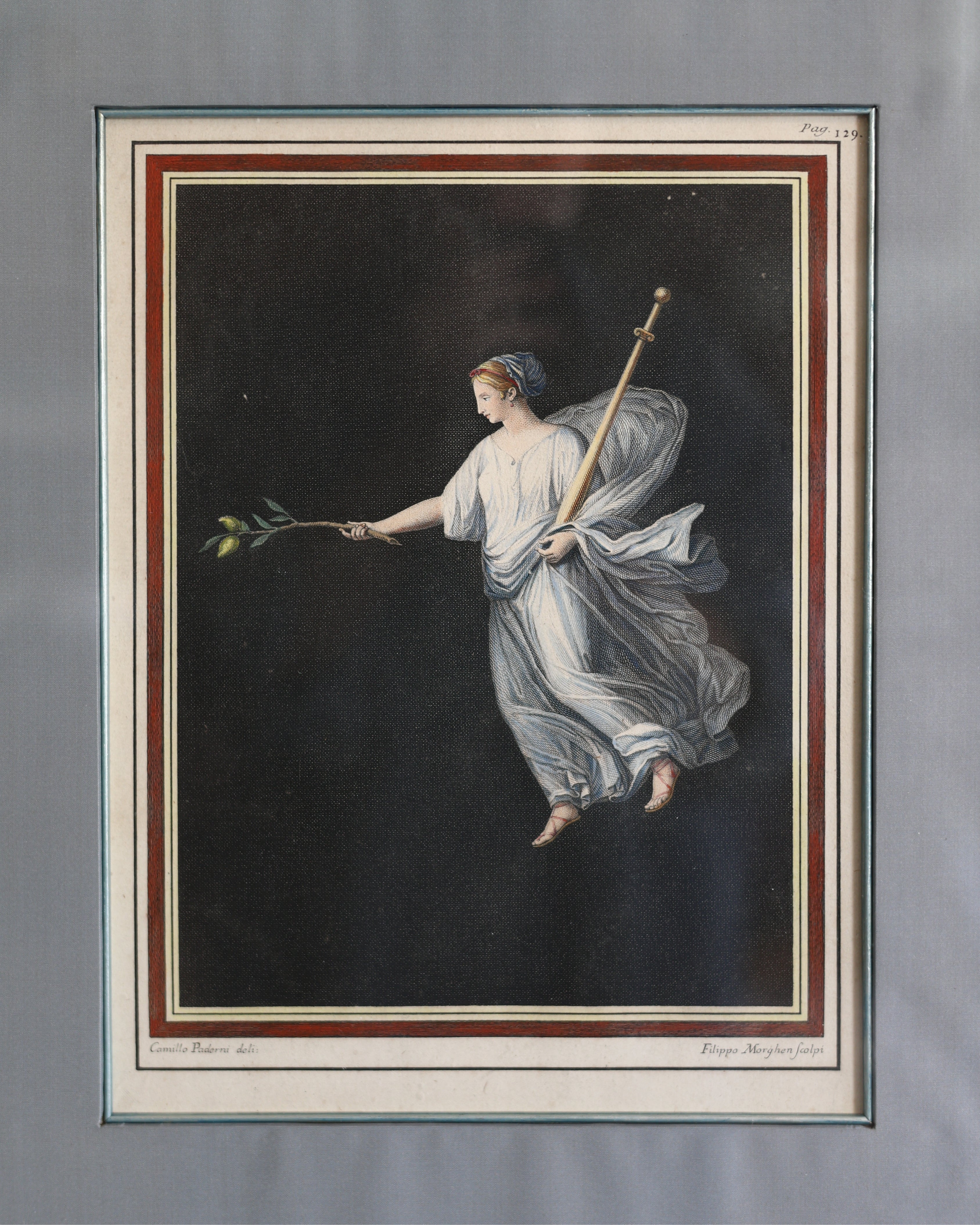 Dancing Maenad Engraving by Camillo Paderni & Filippo Morghen, Pag. 129-3