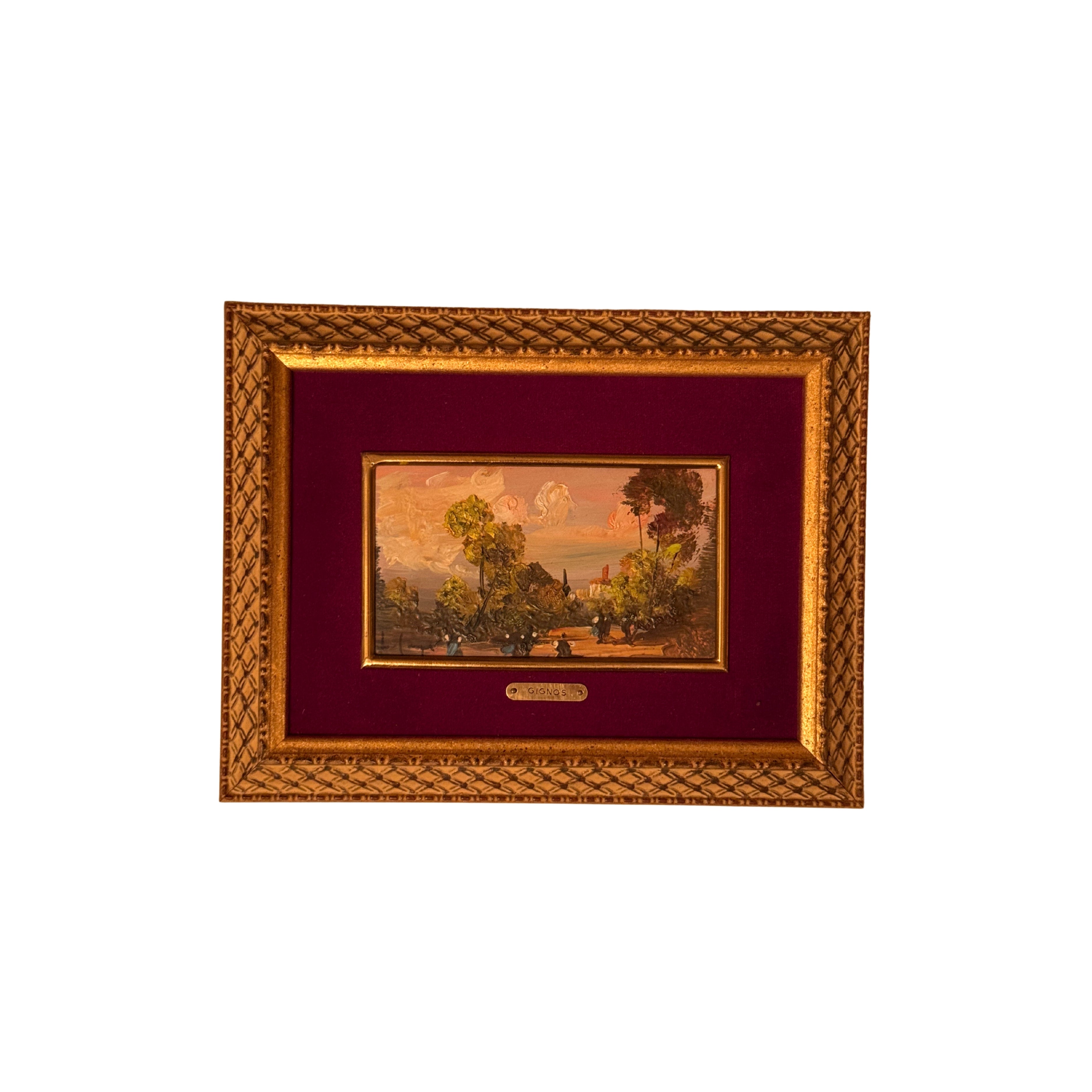 Oil on Copper Landscape — Signed “Gignos” (A)