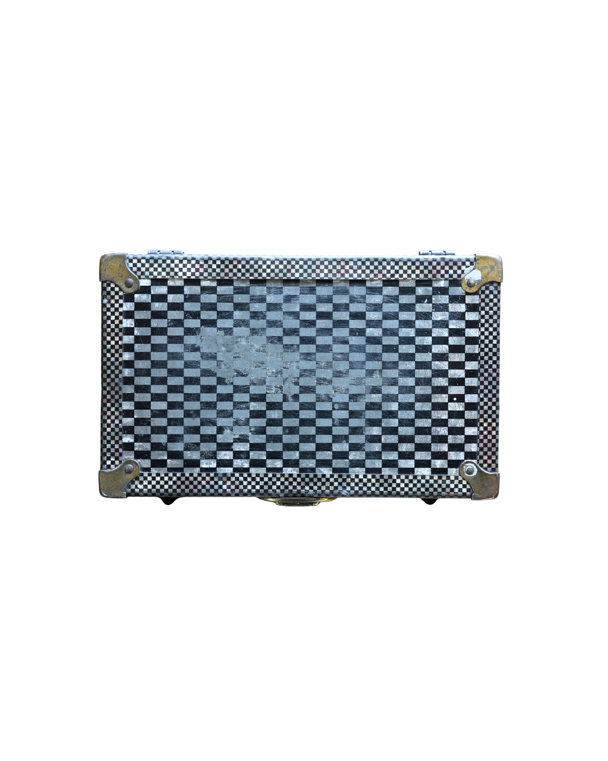 Miniature Checkerboard Steamer Trunk-5