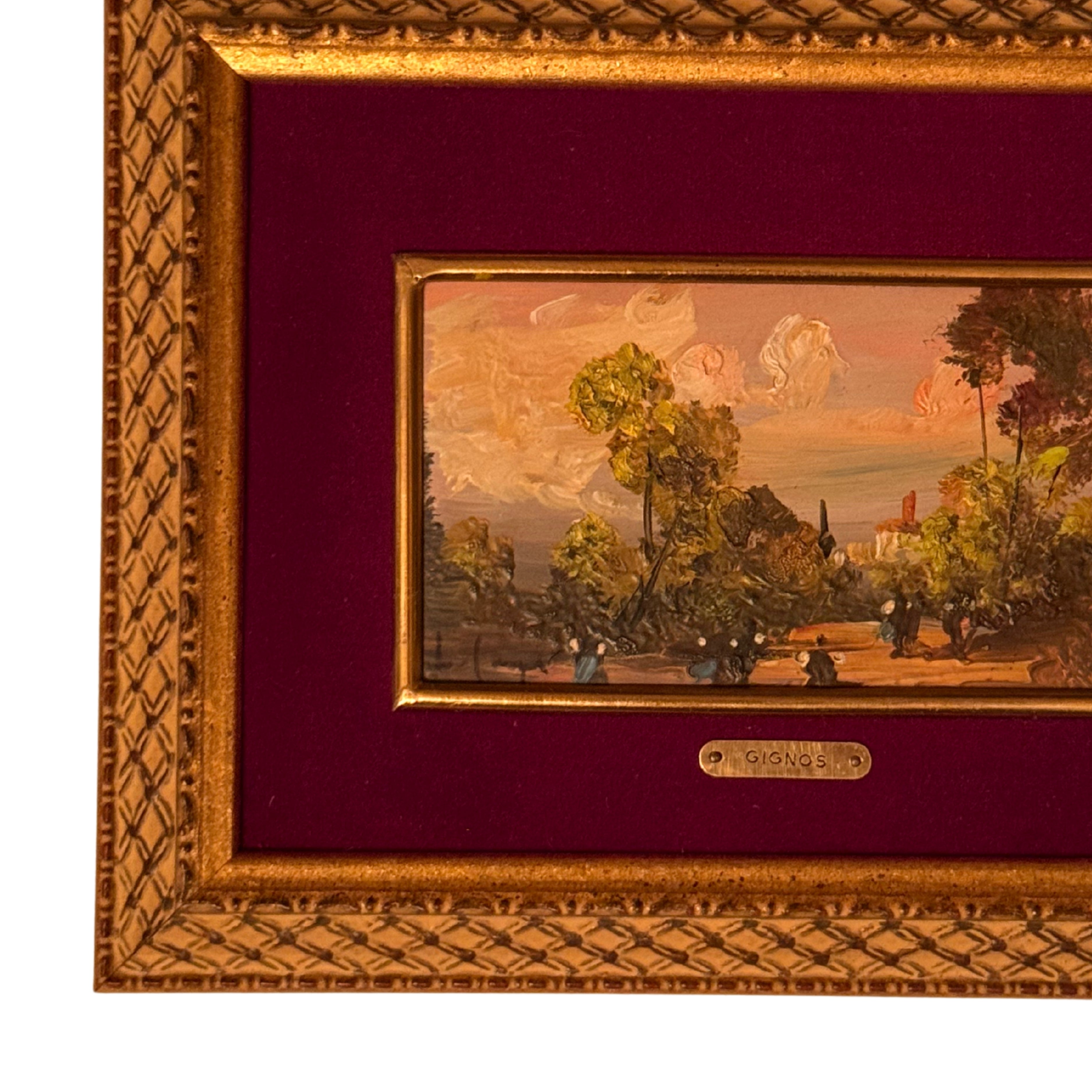 Oil on Copper Landscape — Signed “Gignos” (A)