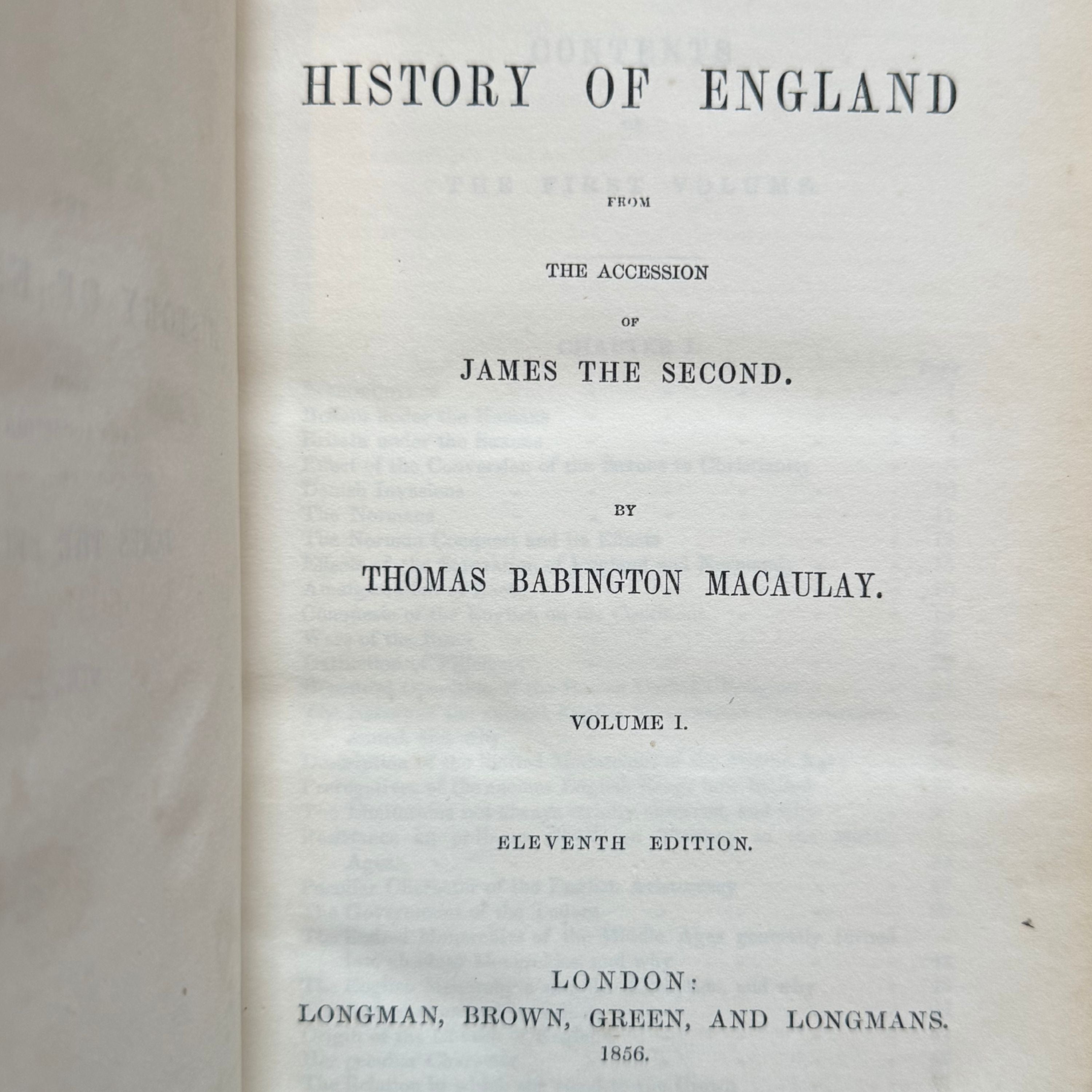 The History of England from the Accession of James II