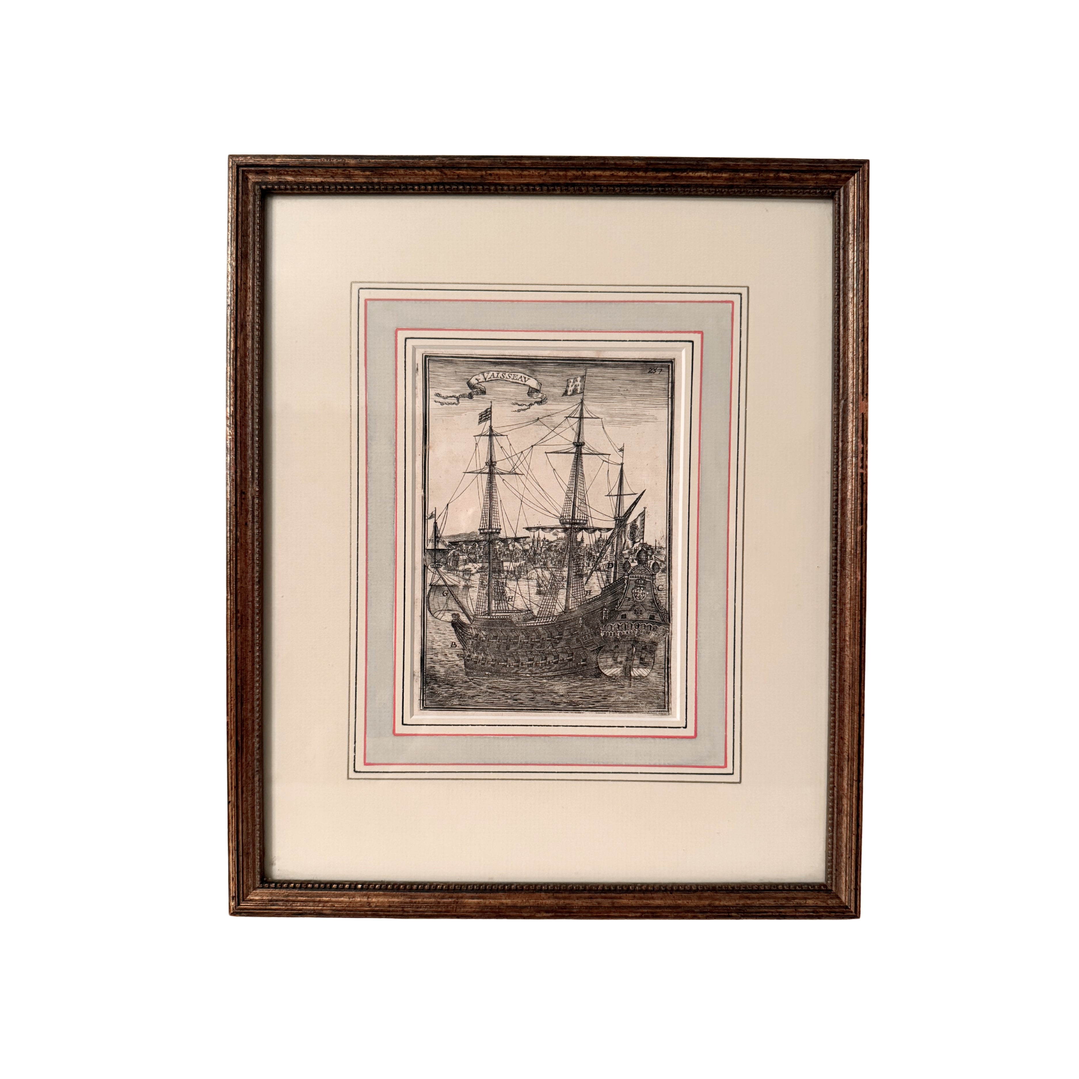 17th c. “Vaisseau” Copperplate Engraving