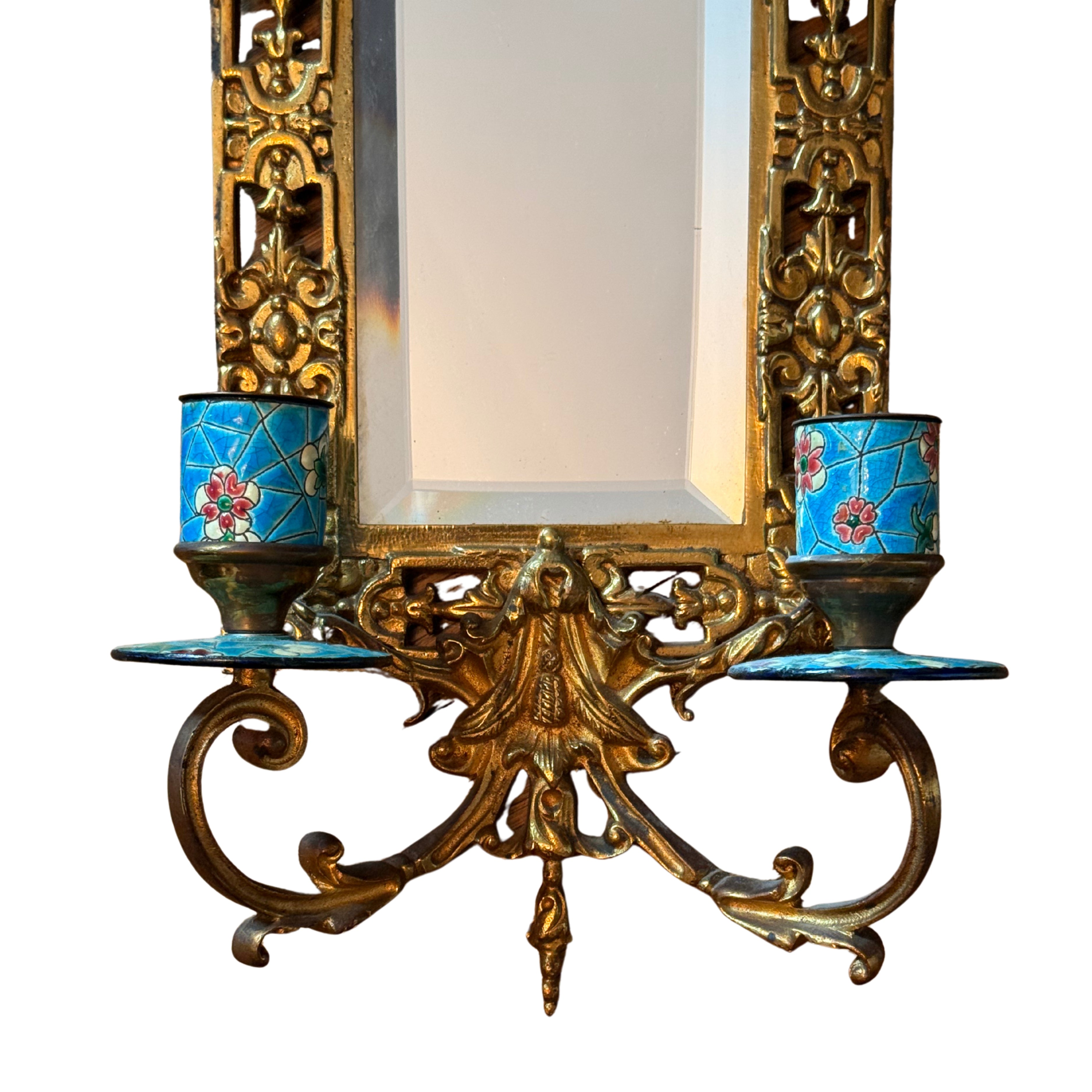 Champlevé Mirror Sconces