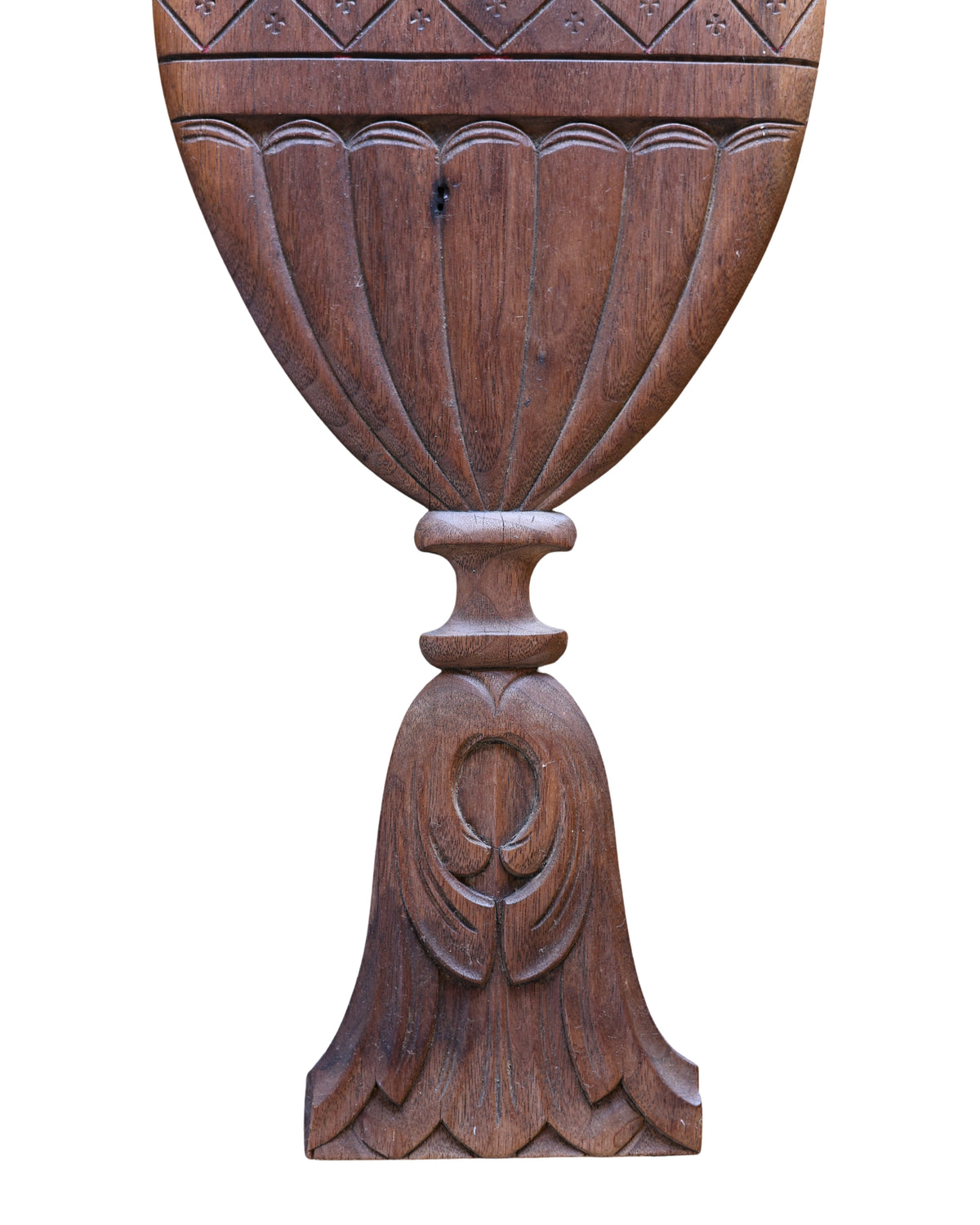 Neoclassical Carved Wood Urn Wall Plaque-3