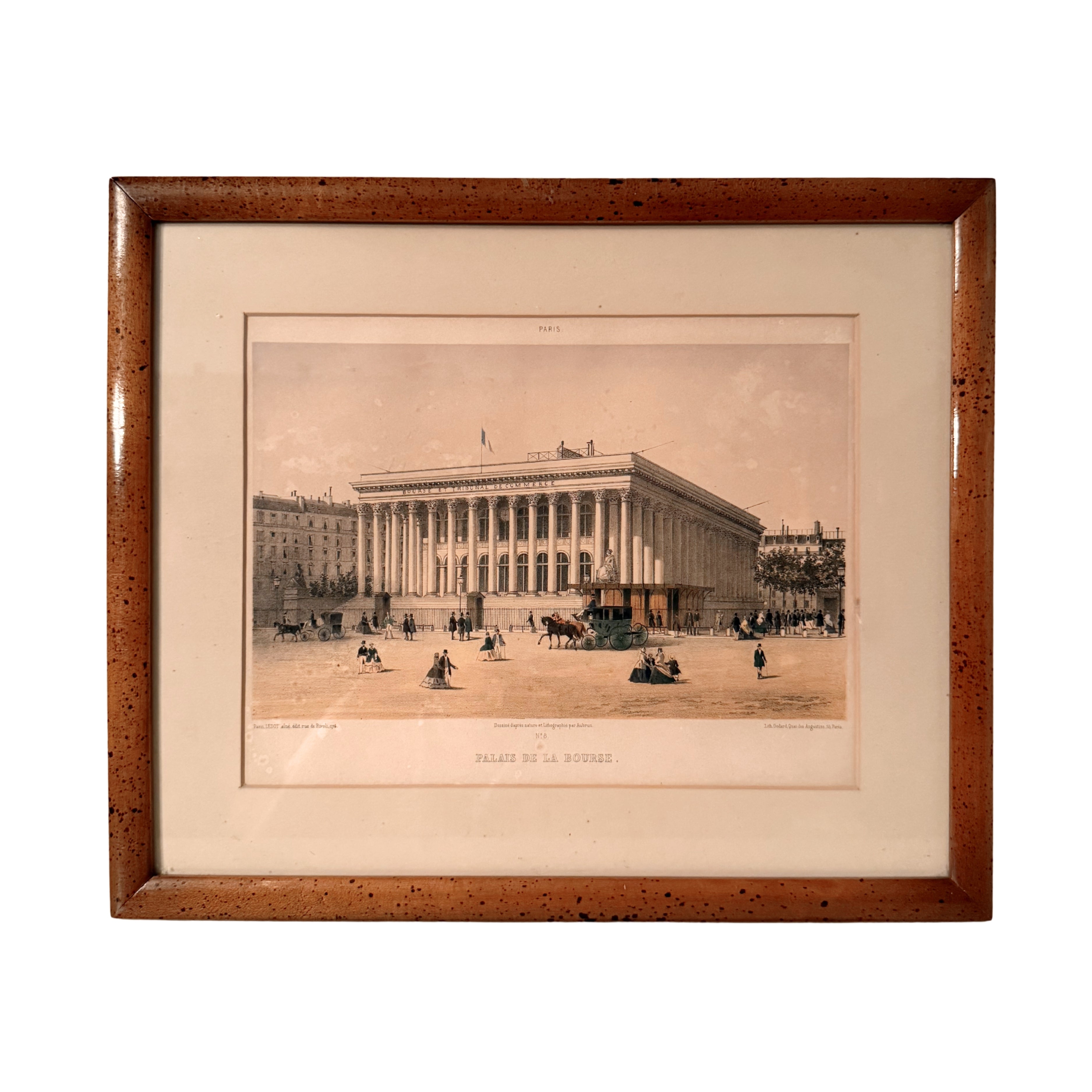 Palais de la Bourse French Lithograph