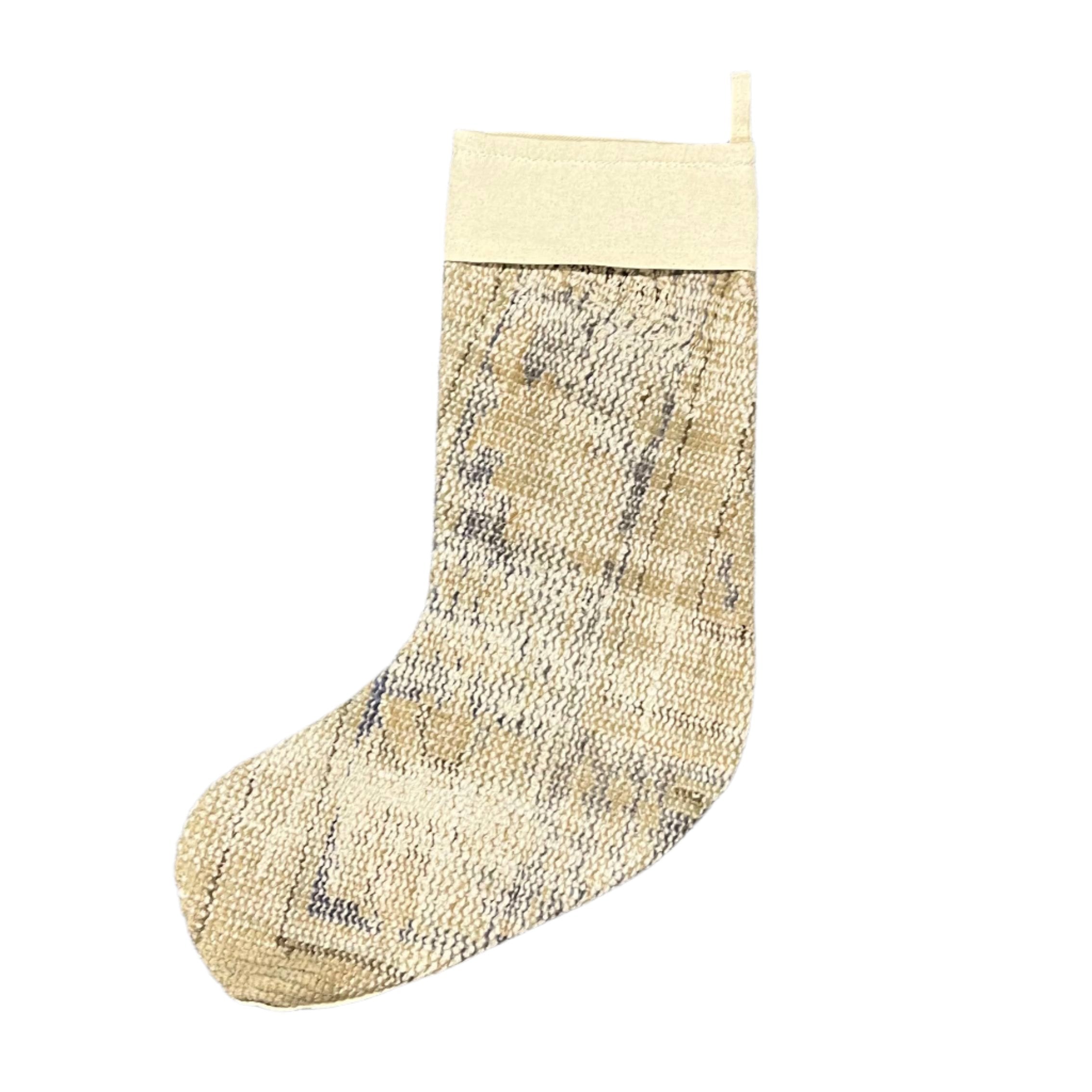 Turkish Kilim Rug Holiday Stocking, No. 3