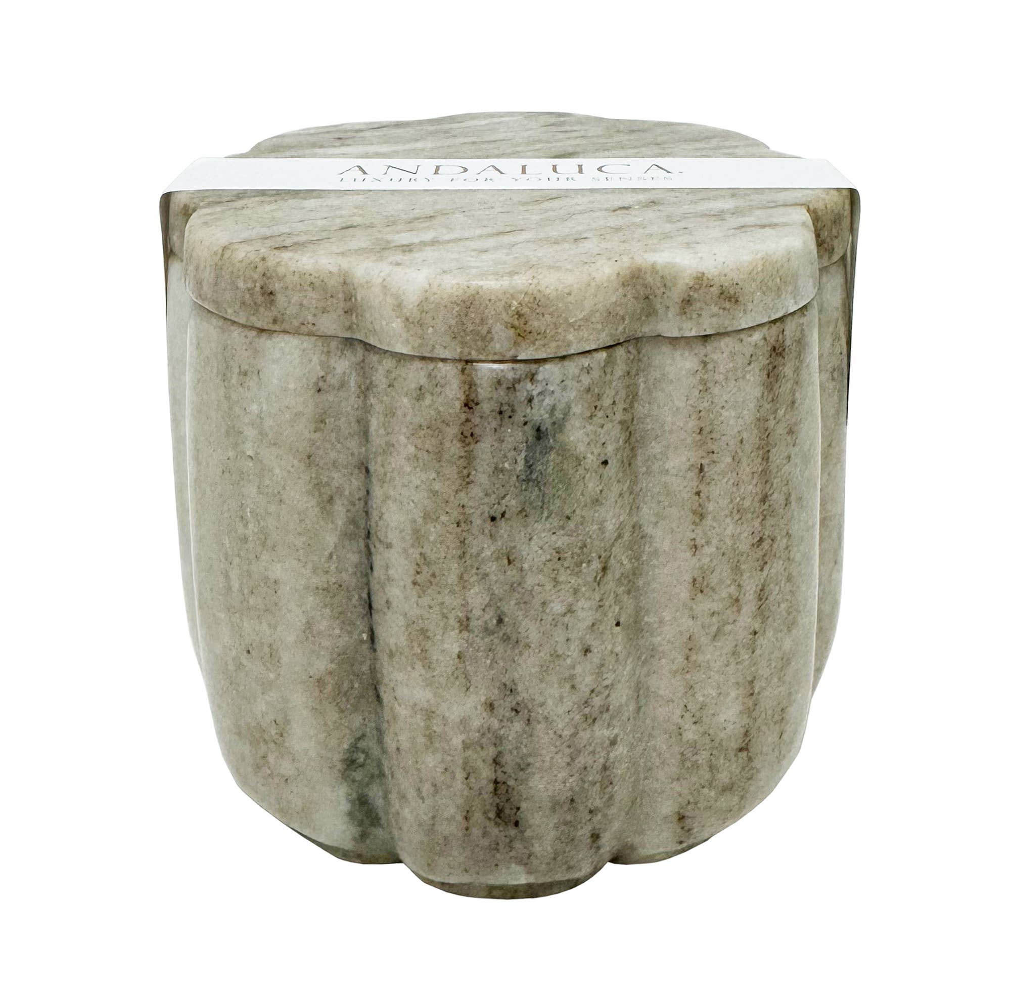 White Musk & Bamboo Marble Lidded Candle