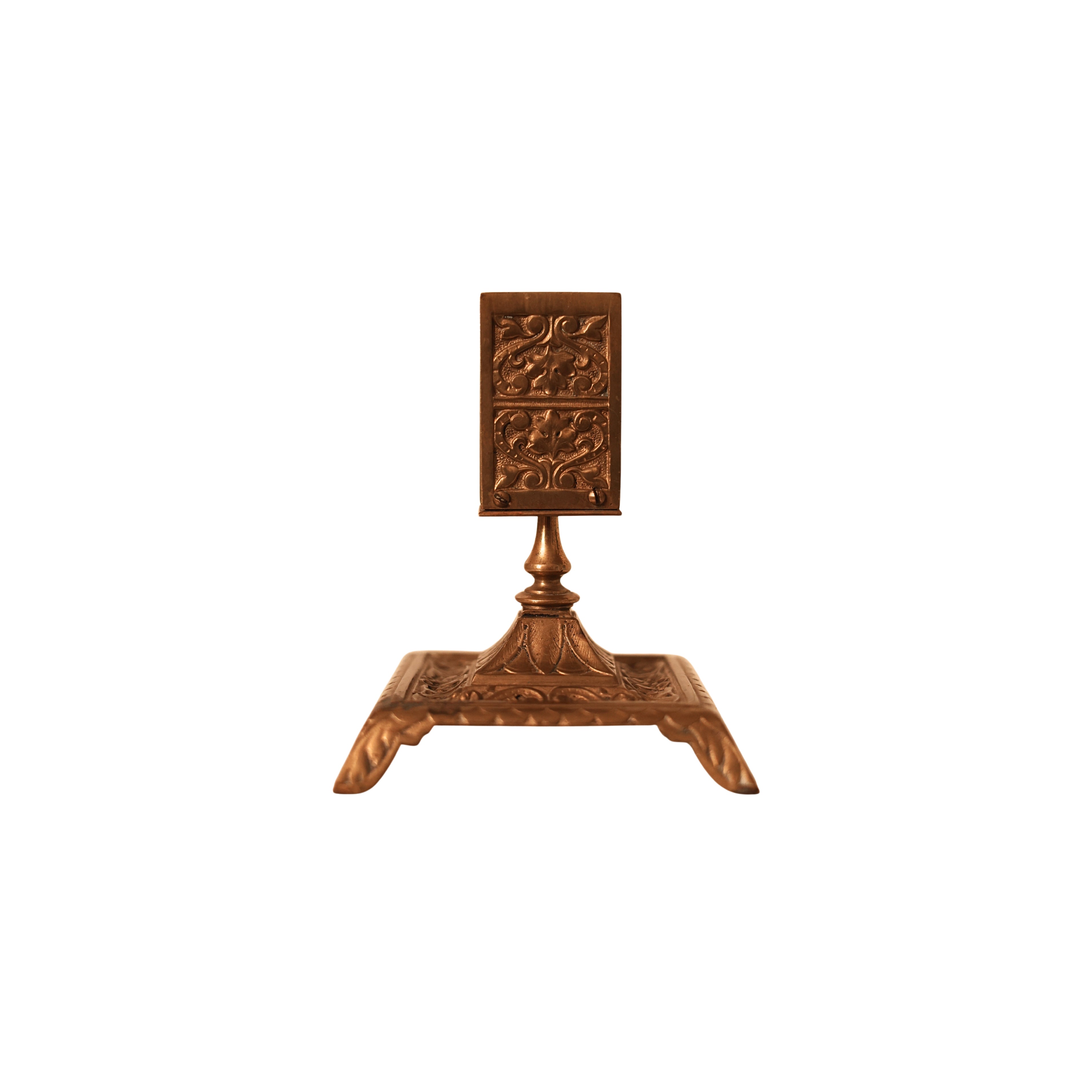 Foliate Relief Brass Match Holder