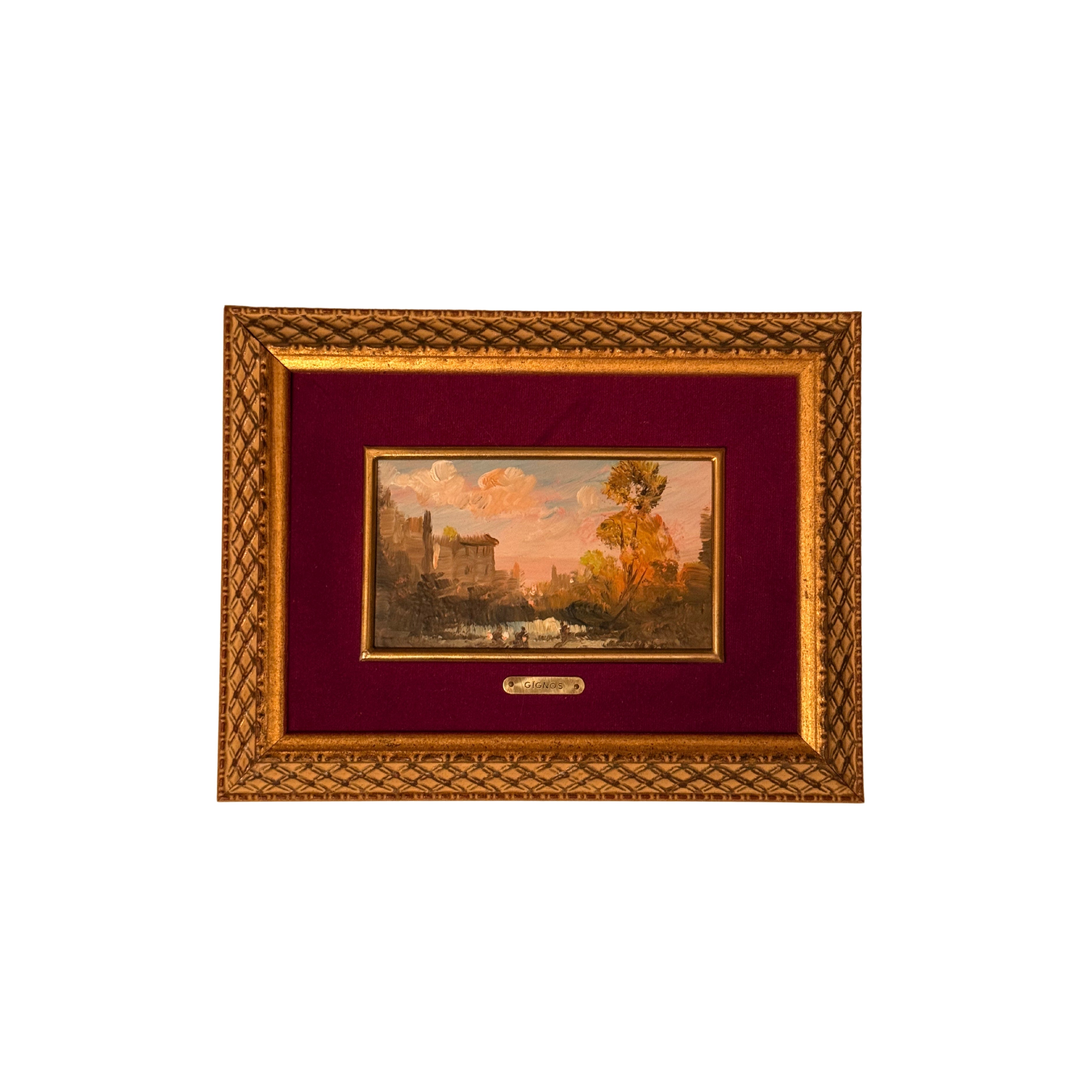 Oil on Copper Landscape — Signed “Gignos” (B)