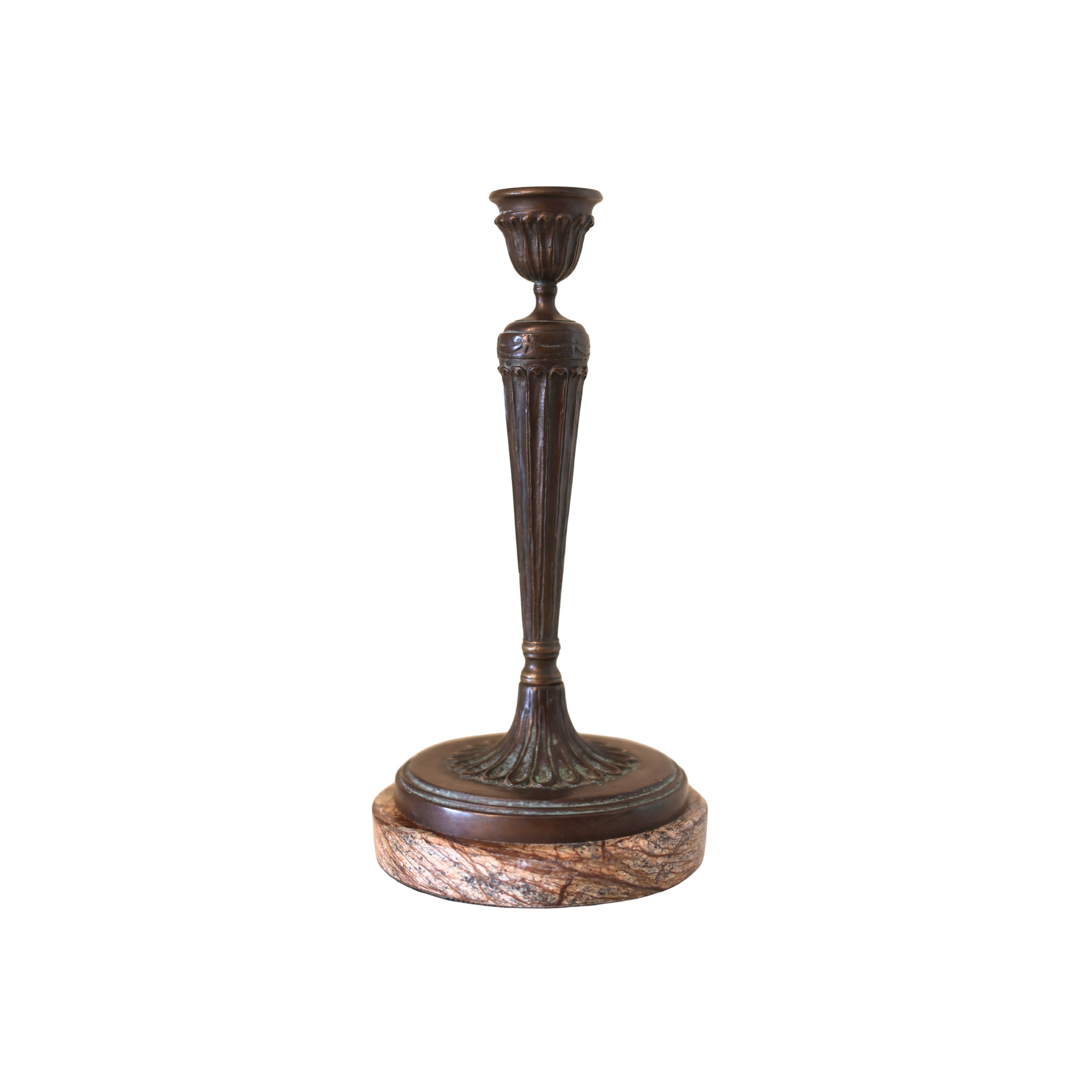 Bronze Candlestick on Marble Base