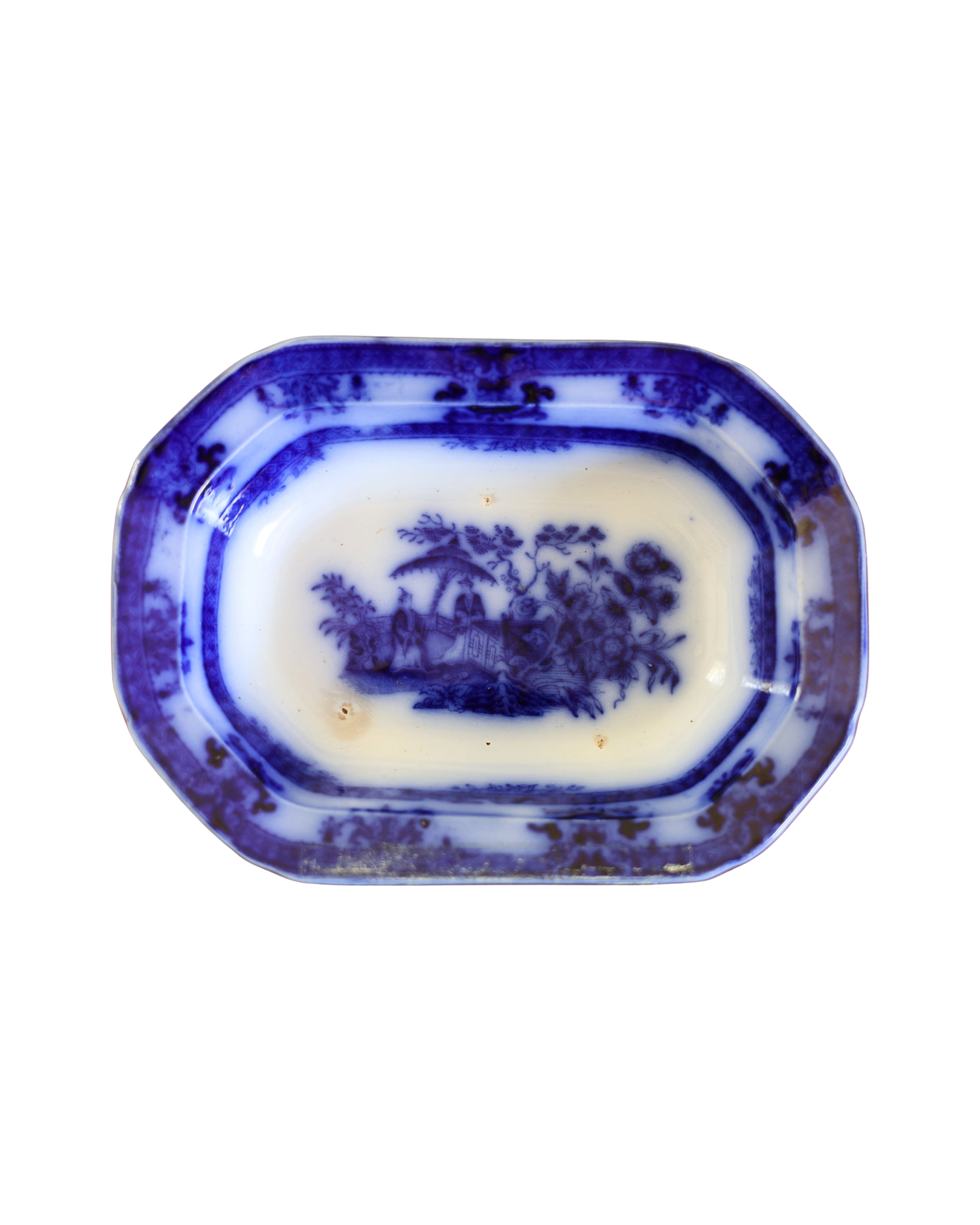 Davenport "Amoy" Flow Blue Serving Dish-1