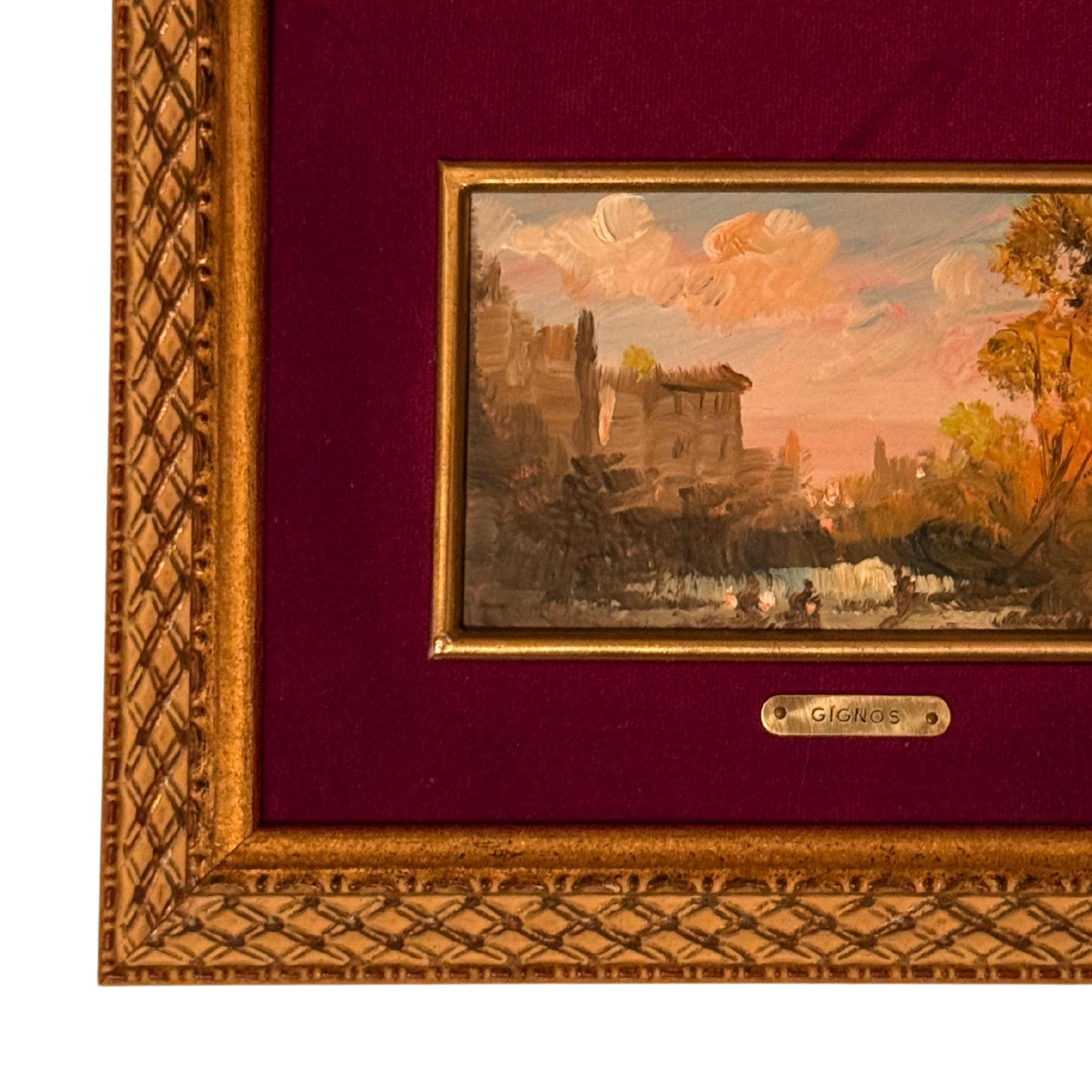 Oil on Copper Landscape — Signed “Gignos” (B)