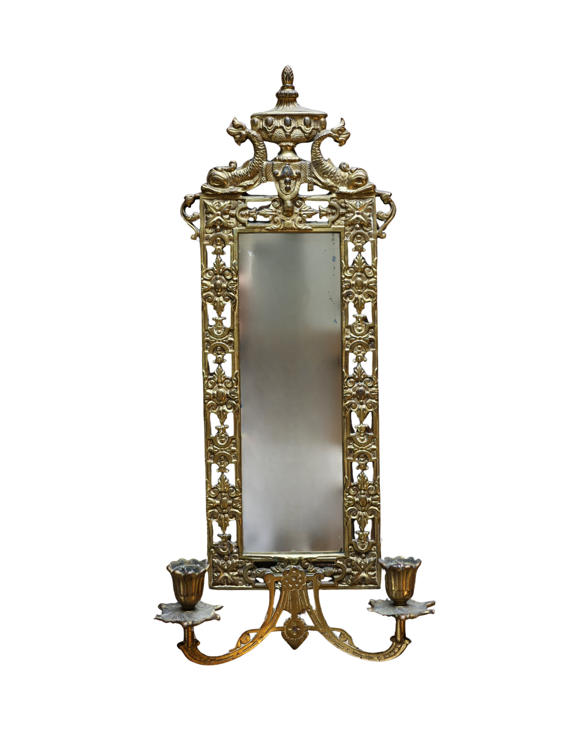 Neoclassical Brass Mirror Sconce