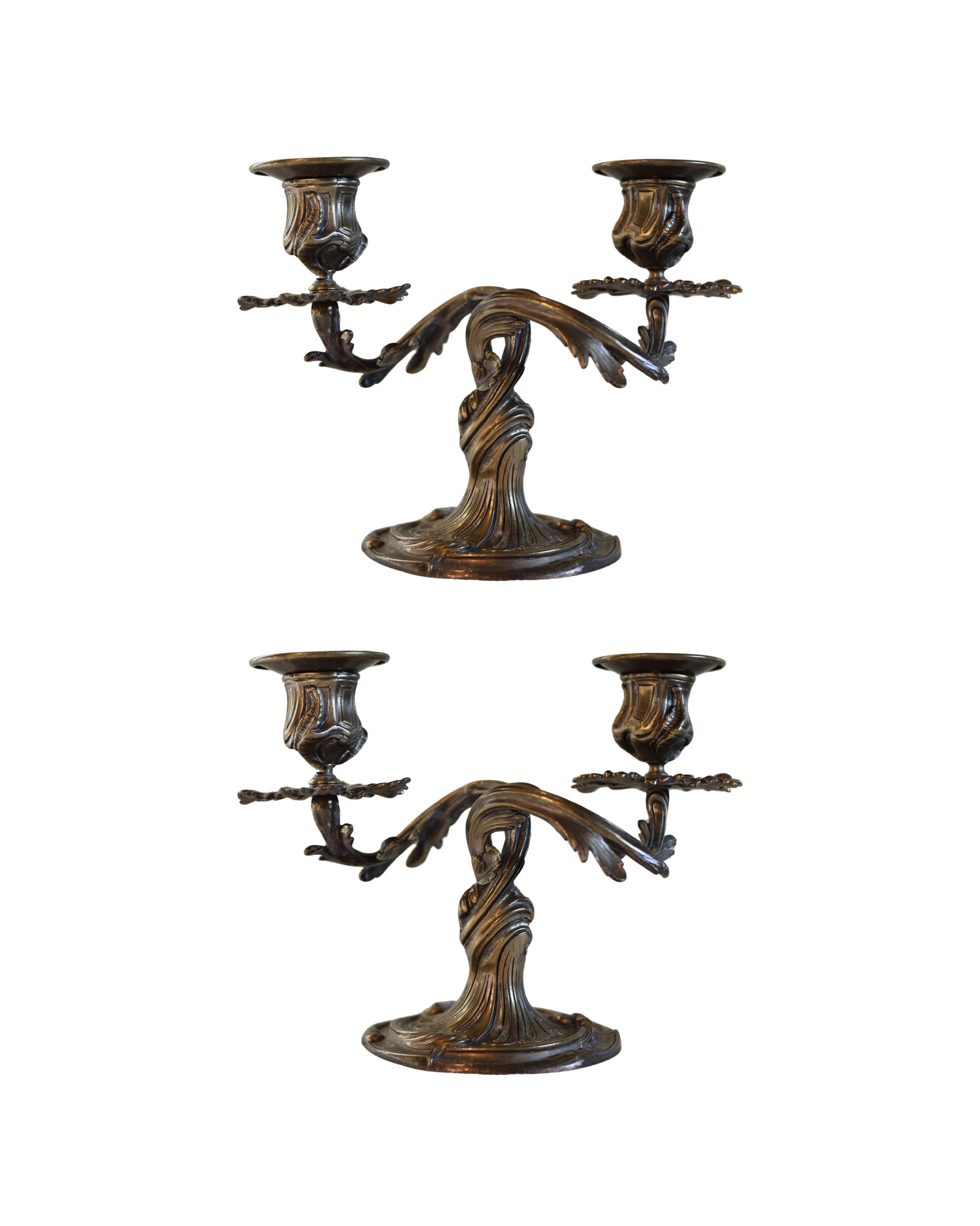 Christofle Louis XV Rococo Two-Light Candelabras-1