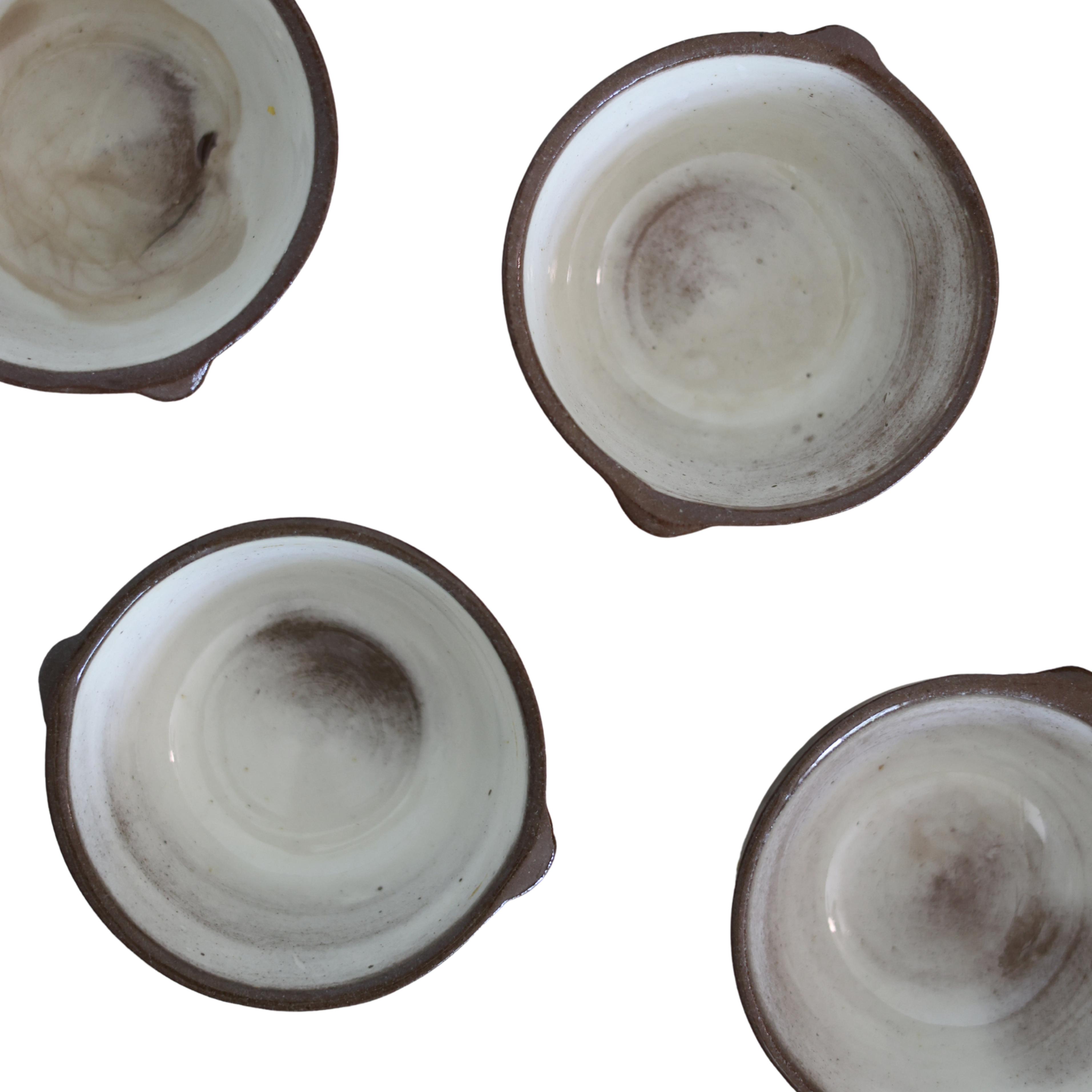 Glazed Redware Condiment Bowls