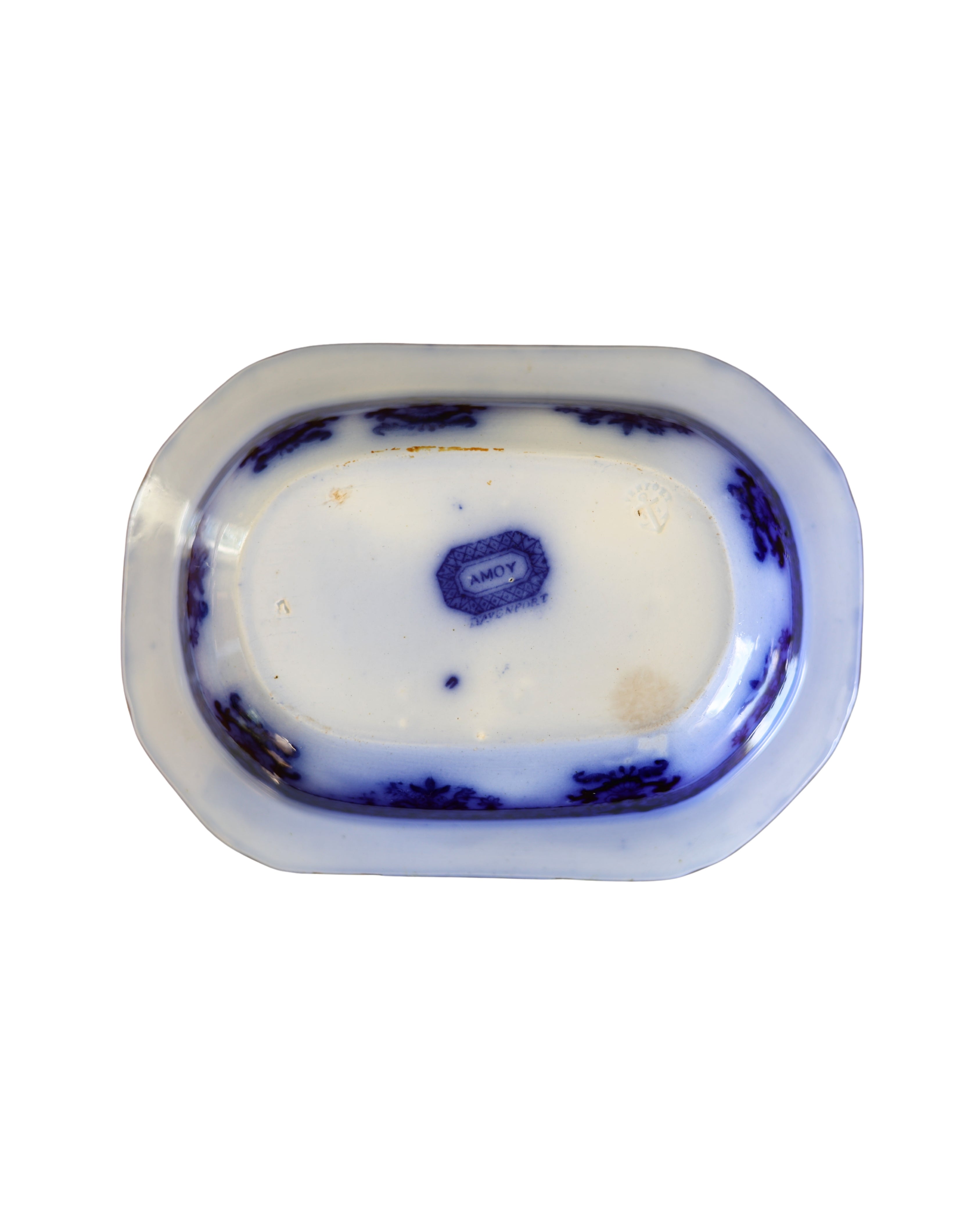 Davenport "Amoy" Flow Blue Serving Dish-2