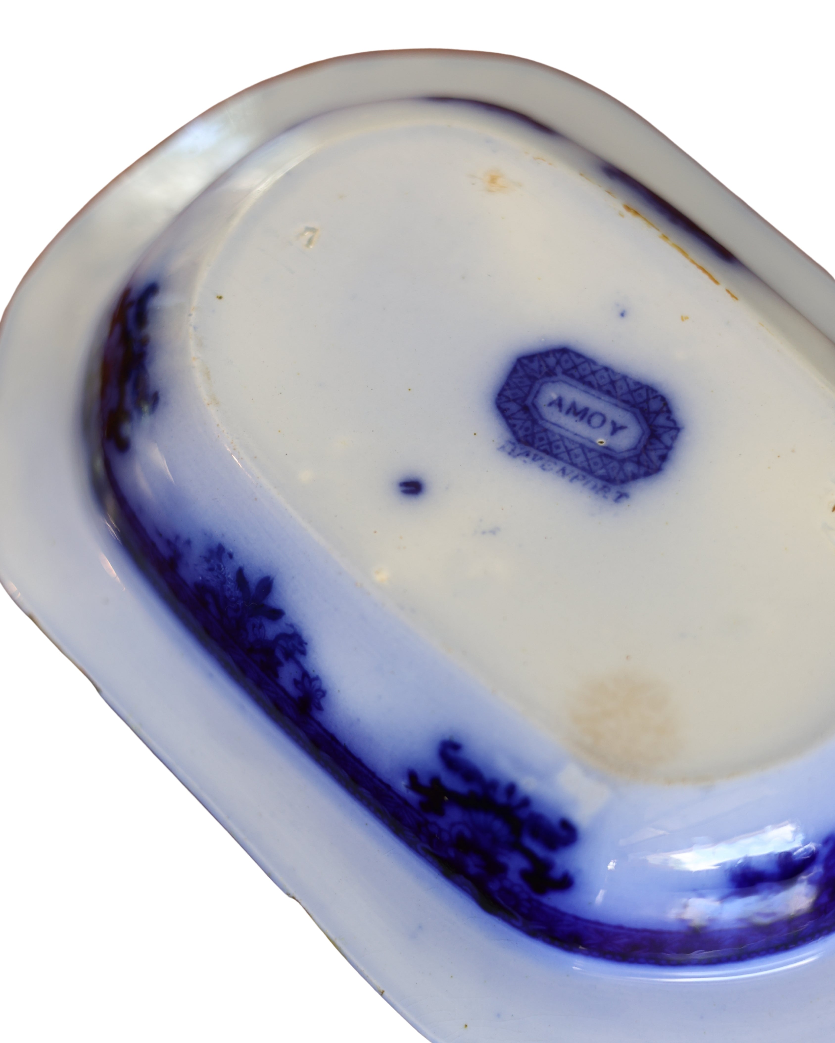 Davenport "Amoy" Flow Blue Serving Dish-4