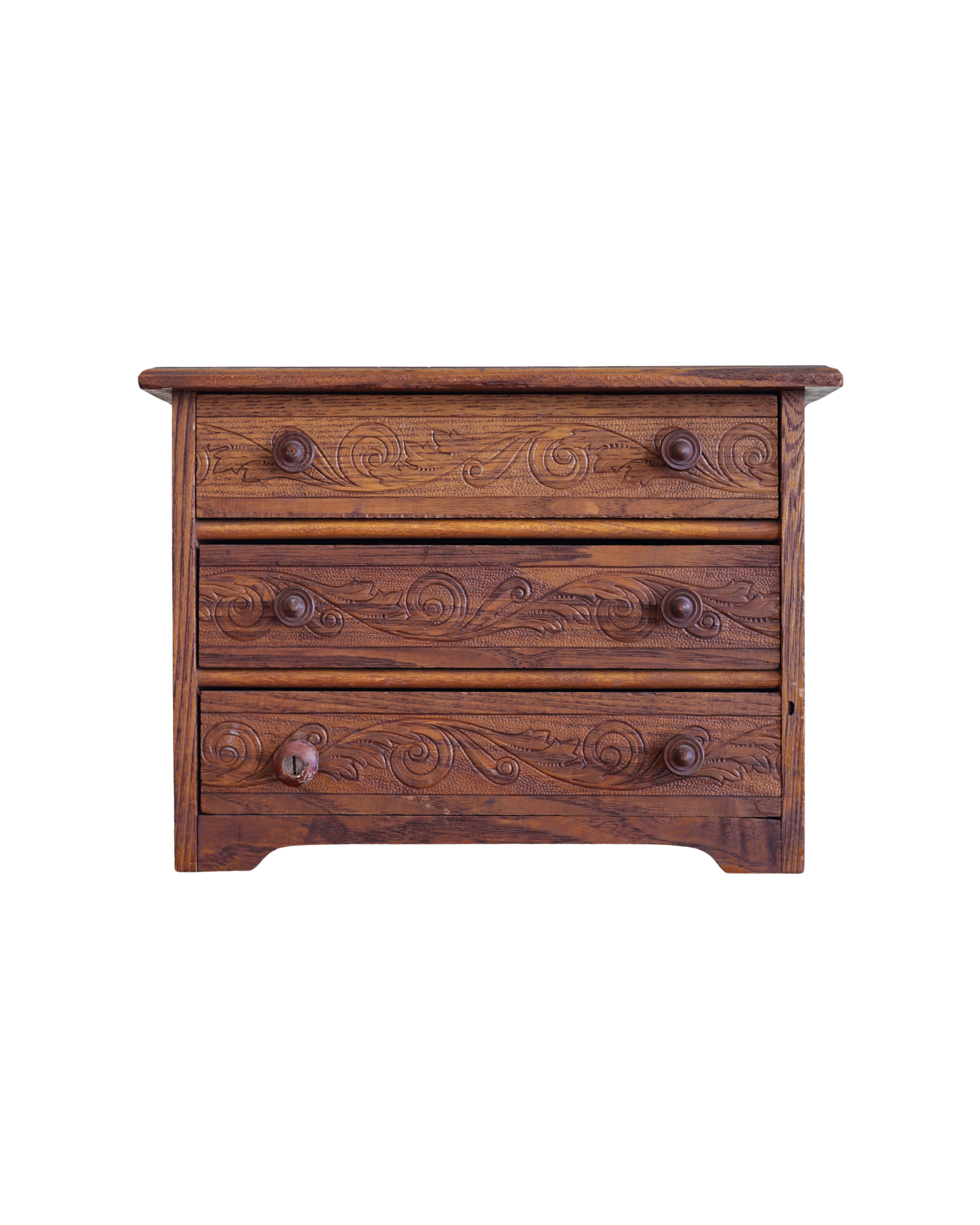 Miniature Folk Art Chest of Drawers-1