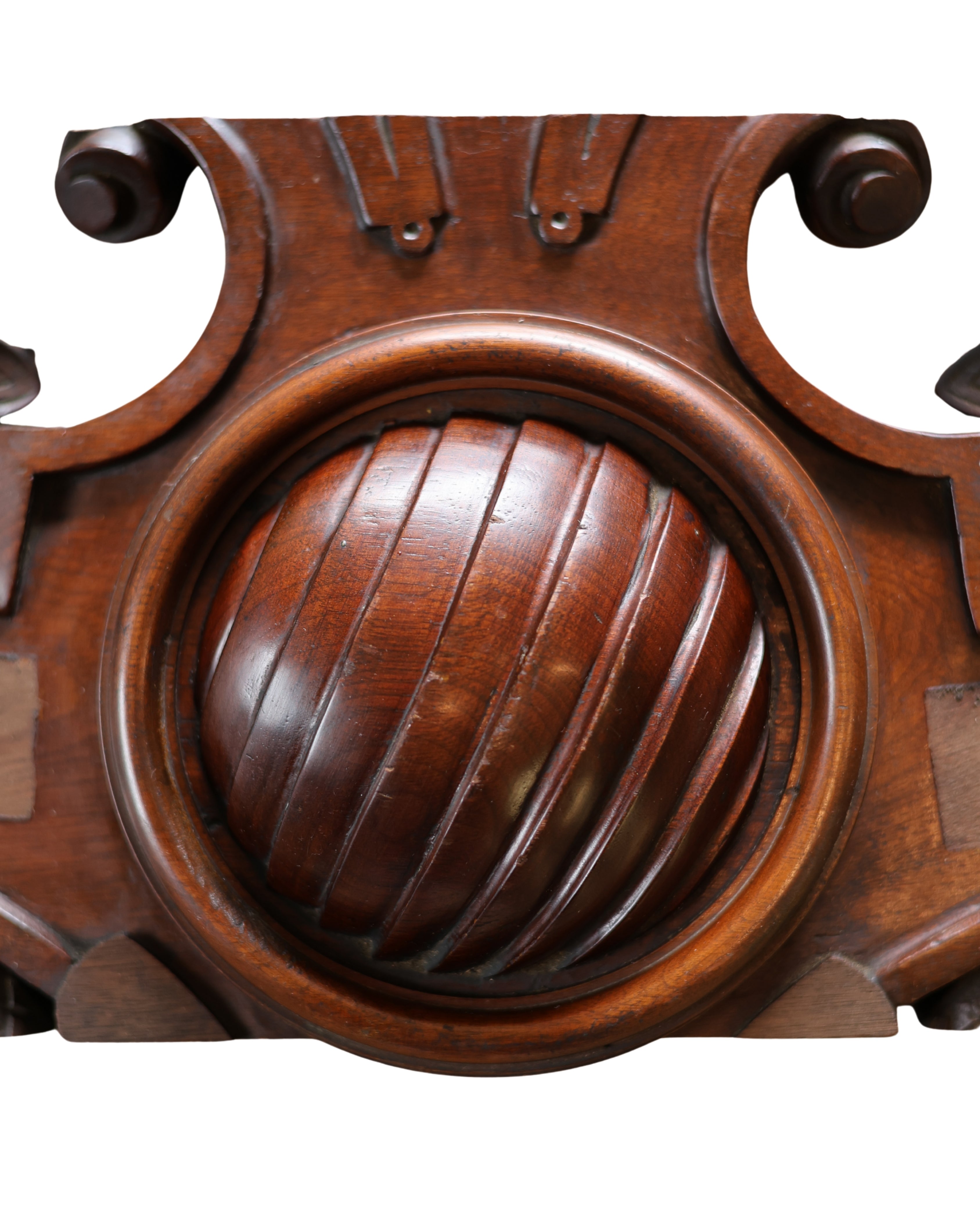 Mahogany Salvage Fragment with Scrolled Volutes-2