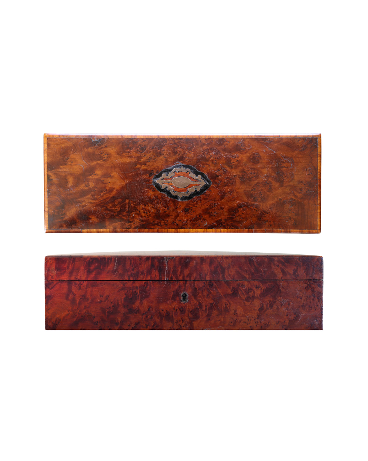 Napoleon III Burl Wood Glove Box-1