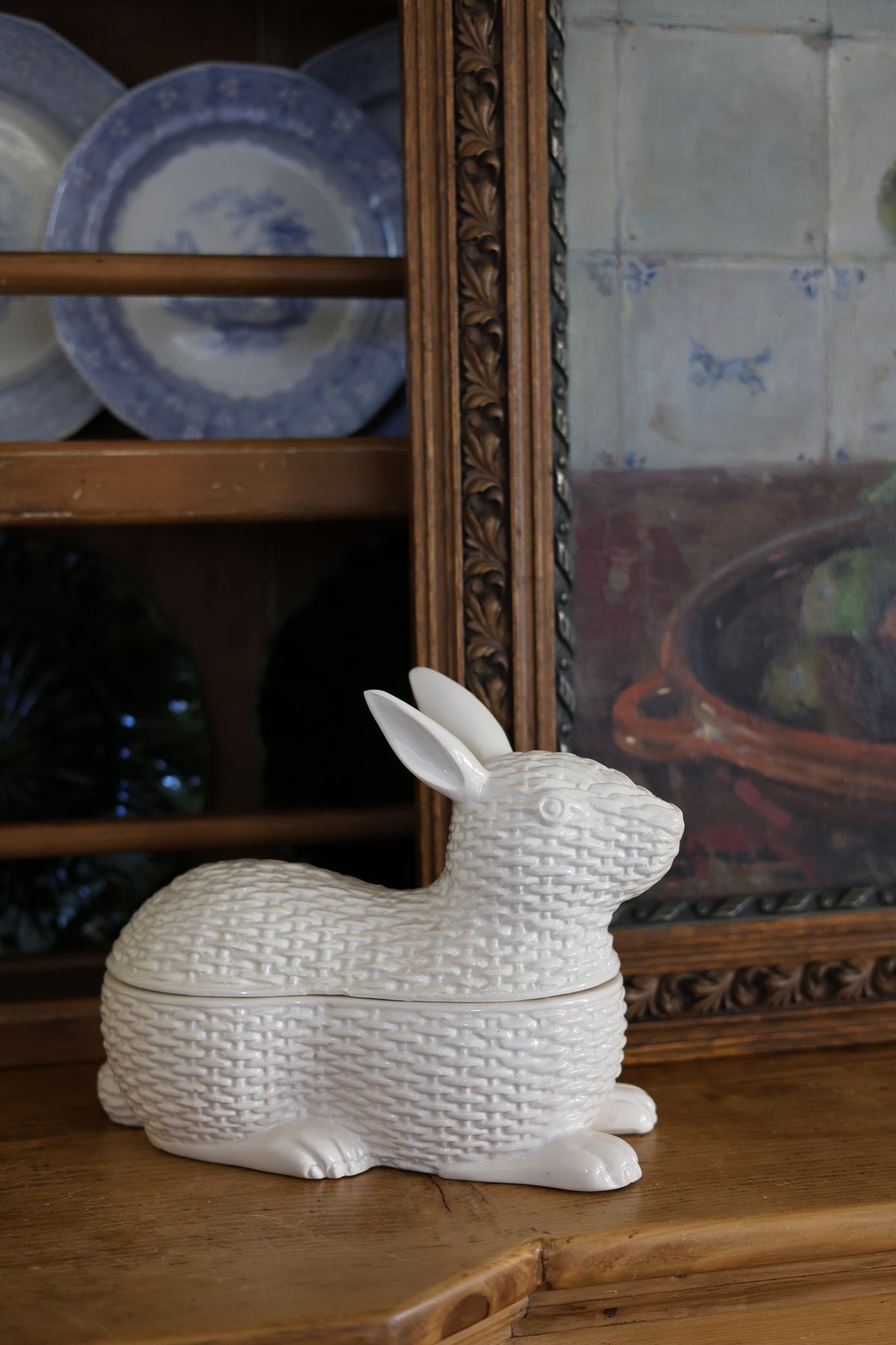 Ceramic Rabbit Lidded Serving Dish-1