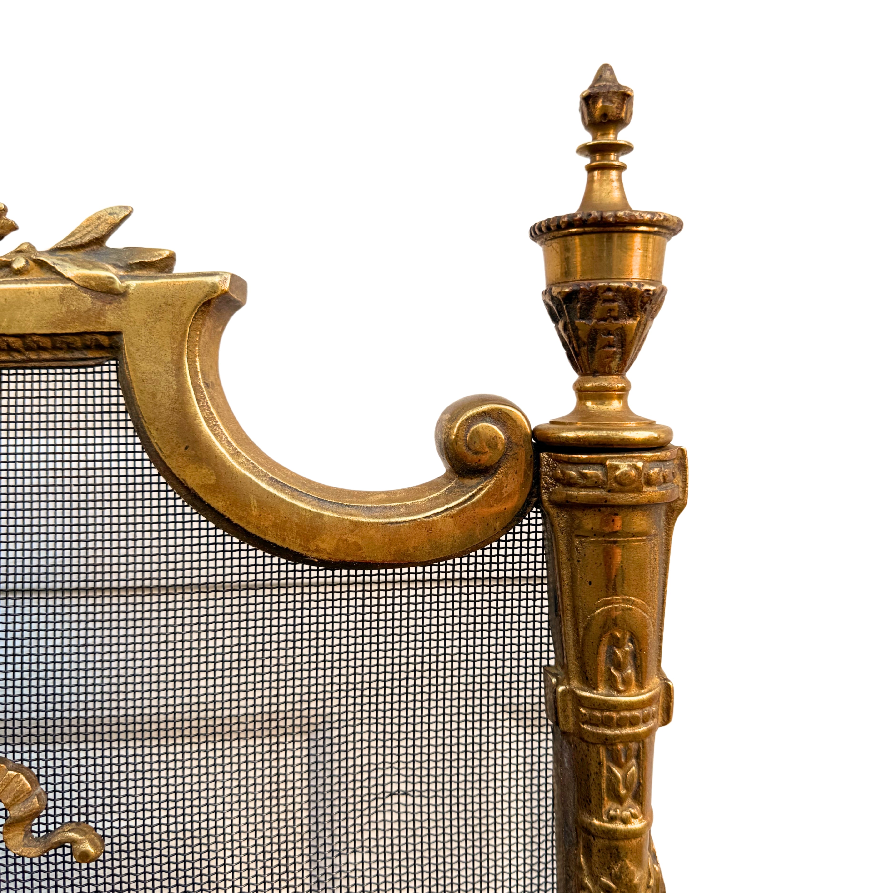 Louis XVI–Style Gilt Brass Fireplace Screen