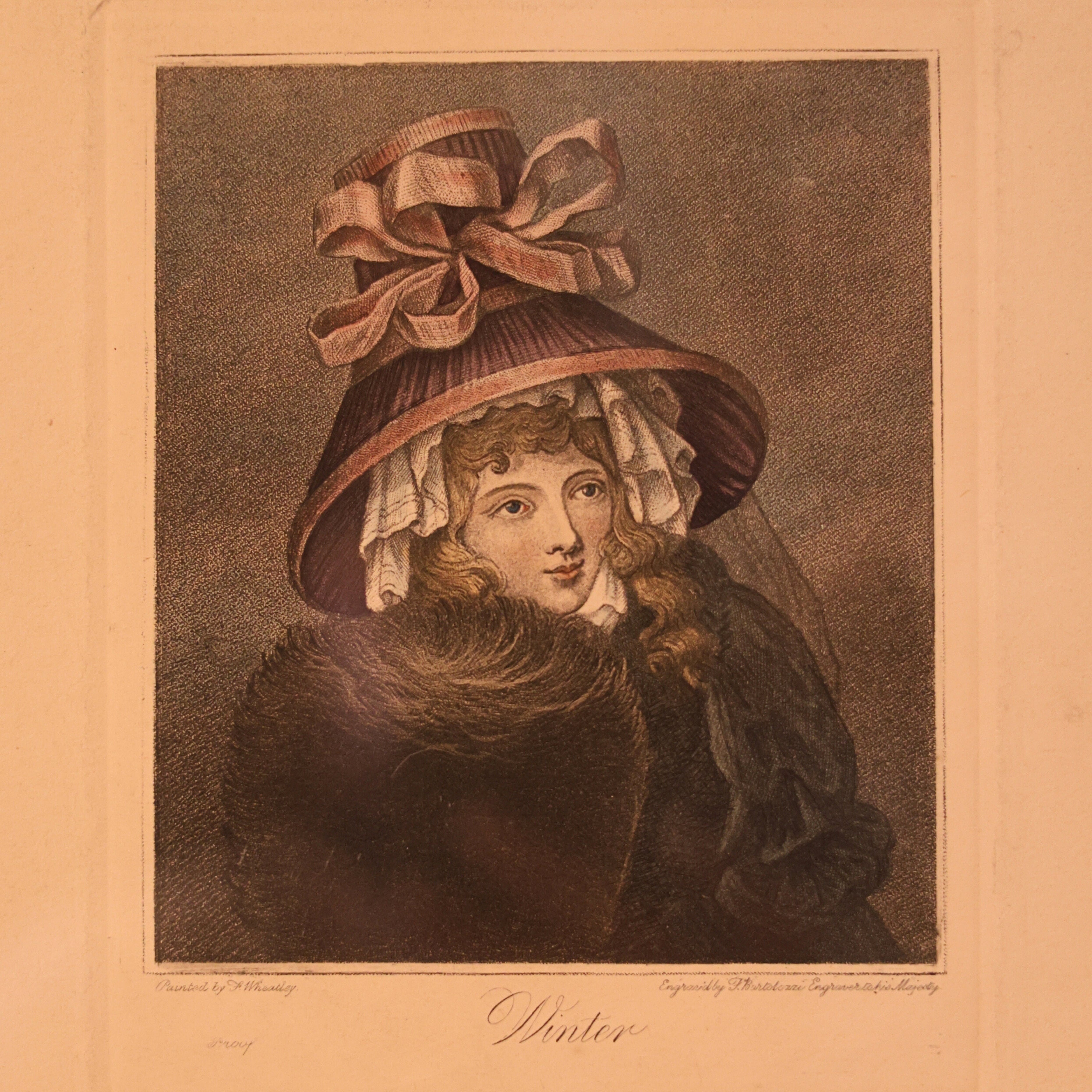 Gilt Framed “Winter” Portrait Engraving