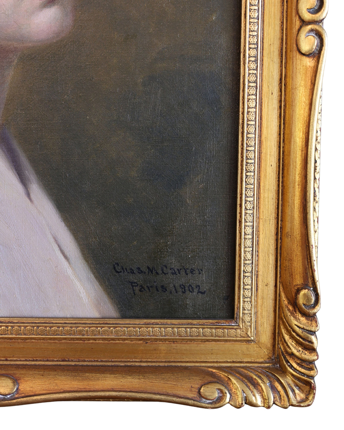 c. 1902 Parisienne Oil Portrait of a Woman-3