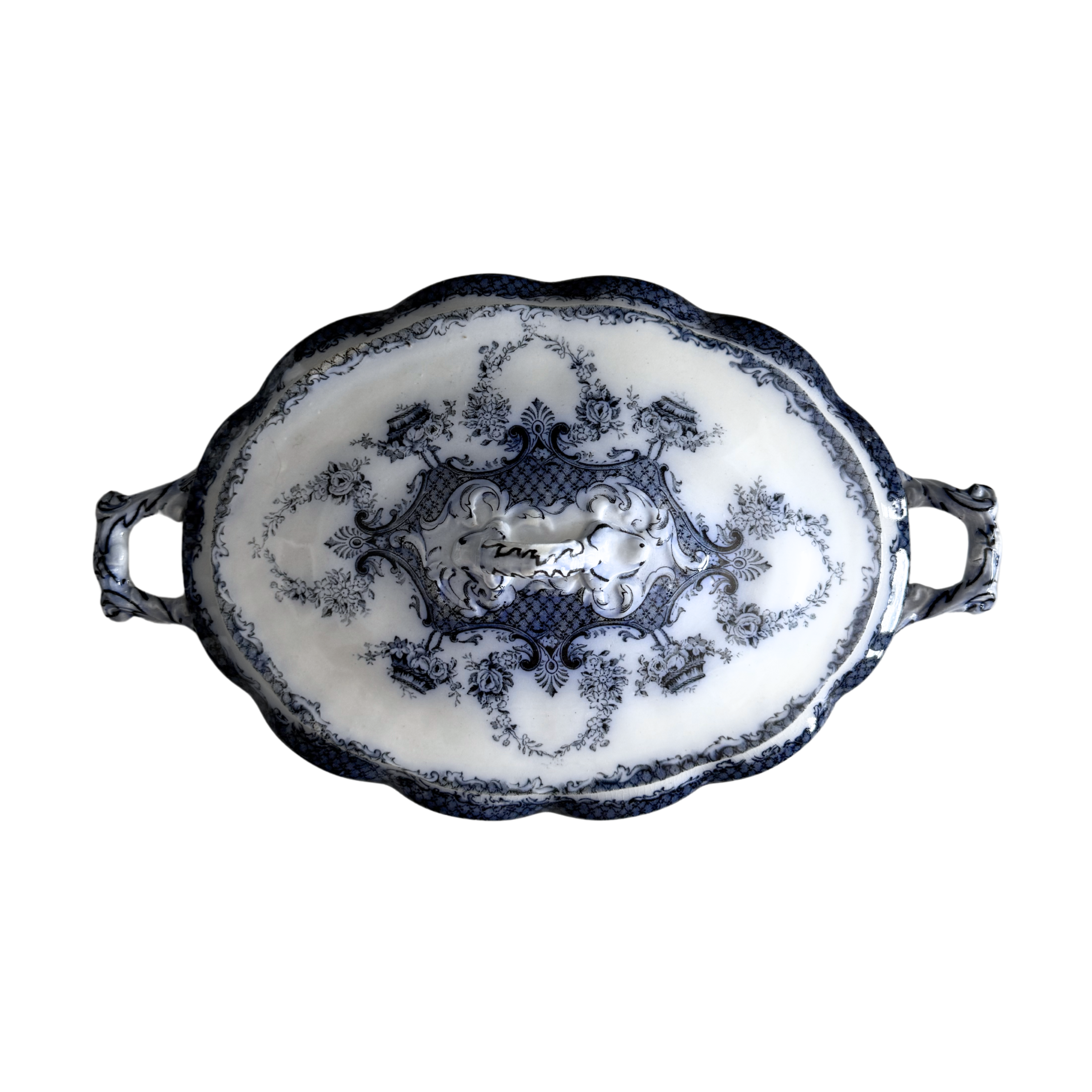 English Flow Blue Tureen