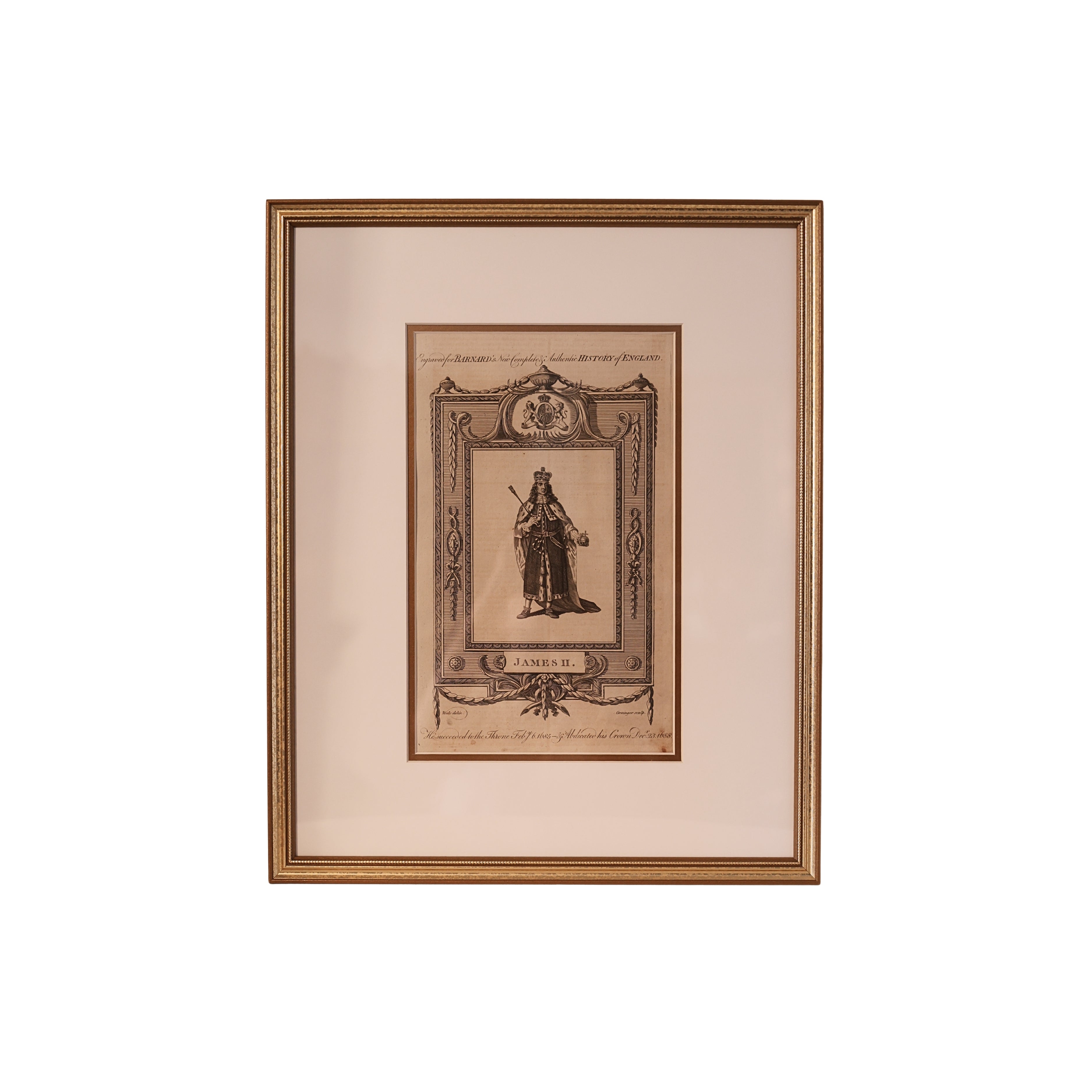 18th c. Copperplate Engraving – King James II