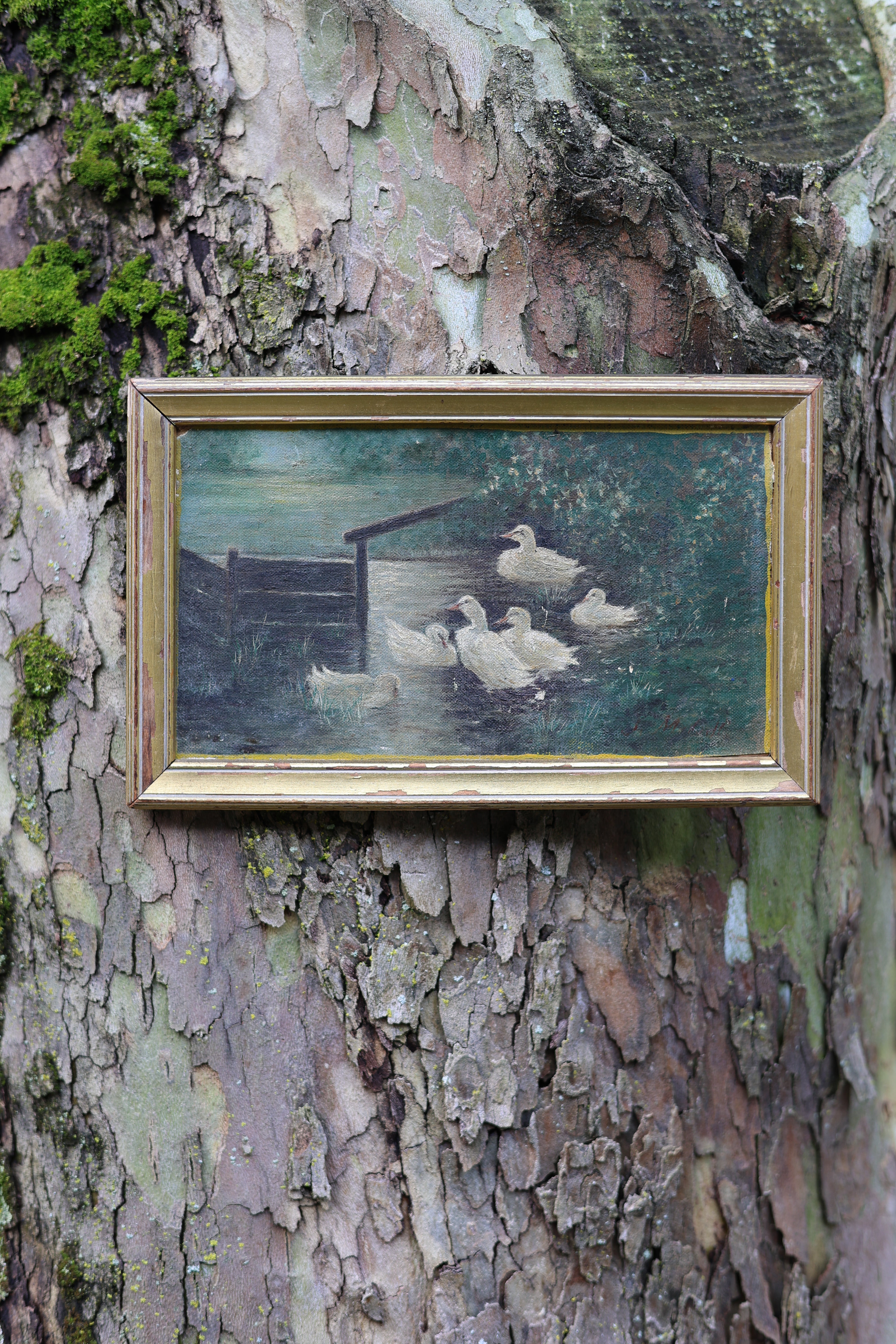 Petite Folk Art Duck Painting