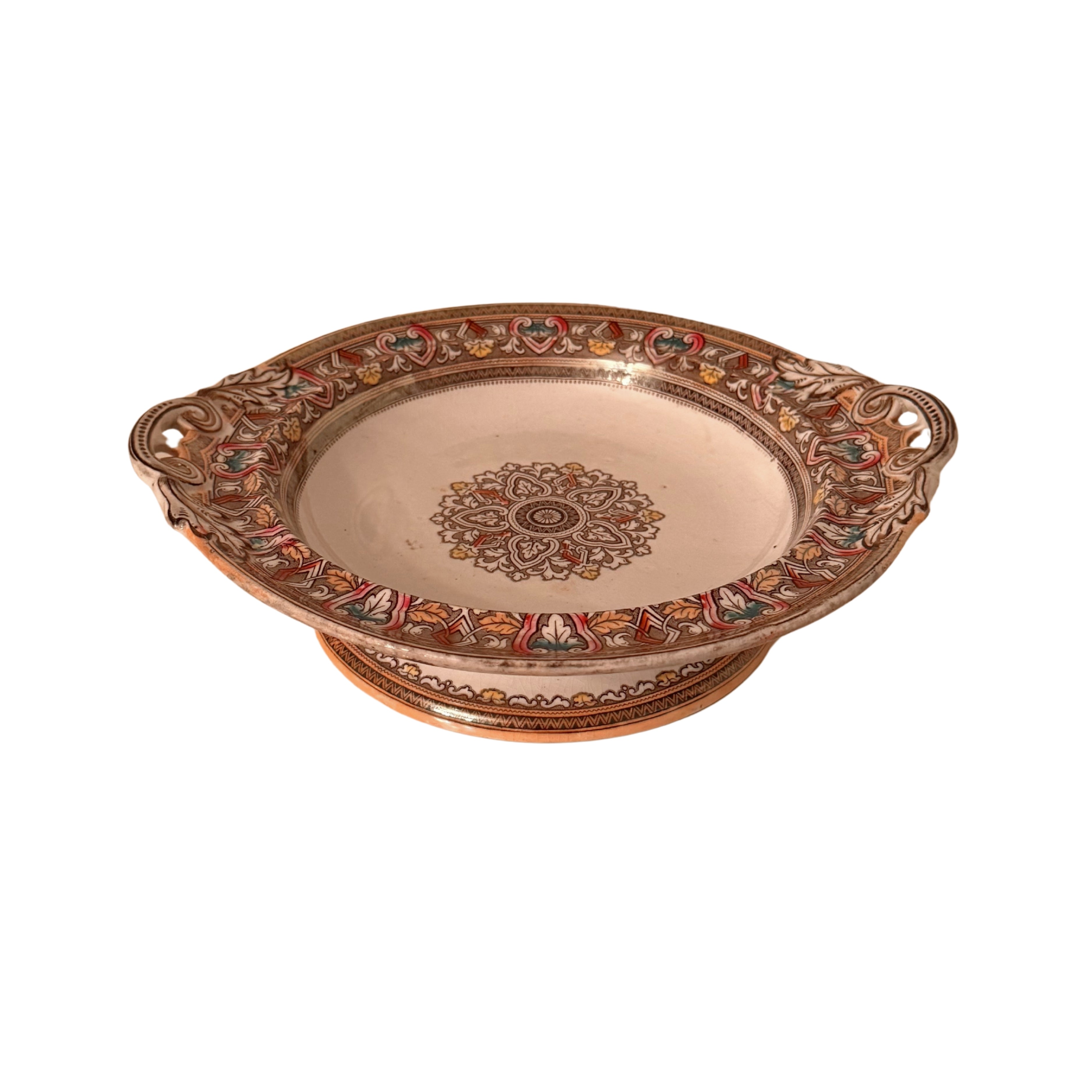 Bates Walker Pedestal Dish — “Mooresque” Pattern