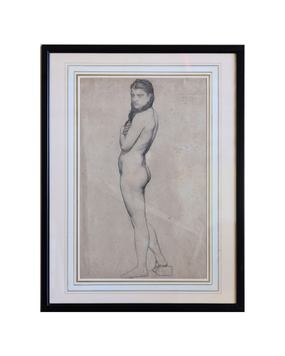 Academic Graphite Study of a Standing Female Nude