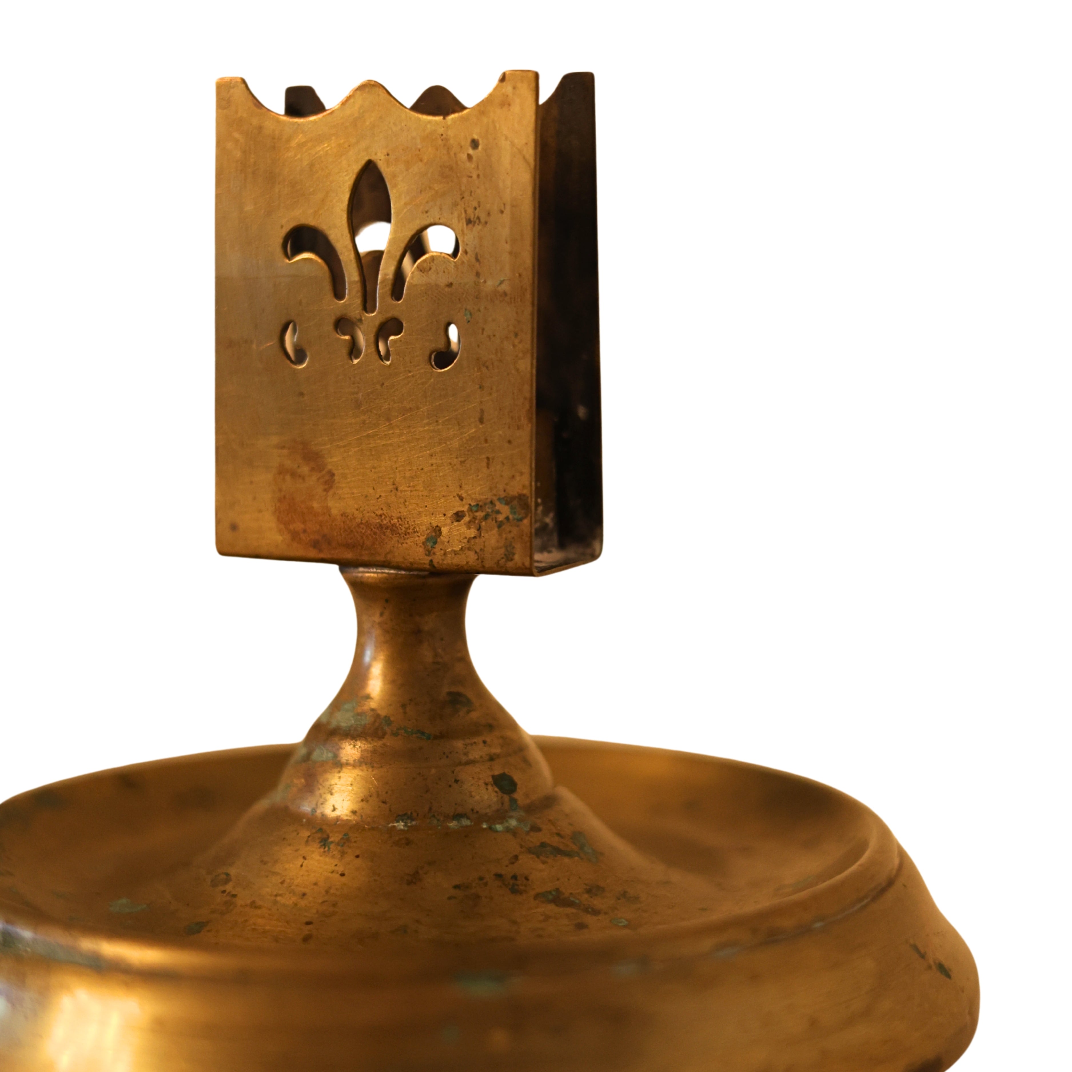 Brass Fleur-de-Lis Match Holder