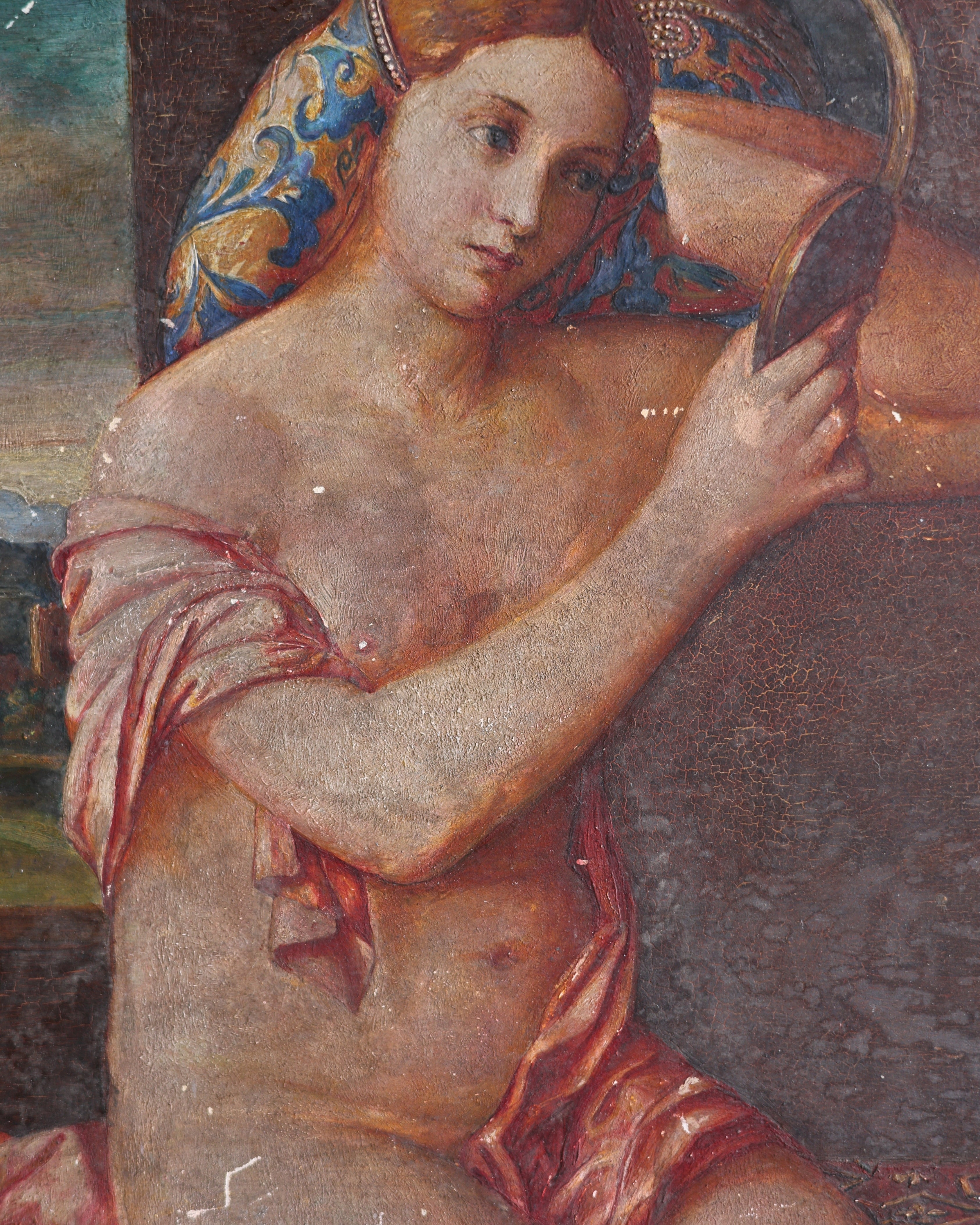 After Giovanni Bellini's Naked Young Woman in Front of a Mirror Oil on Board-4
