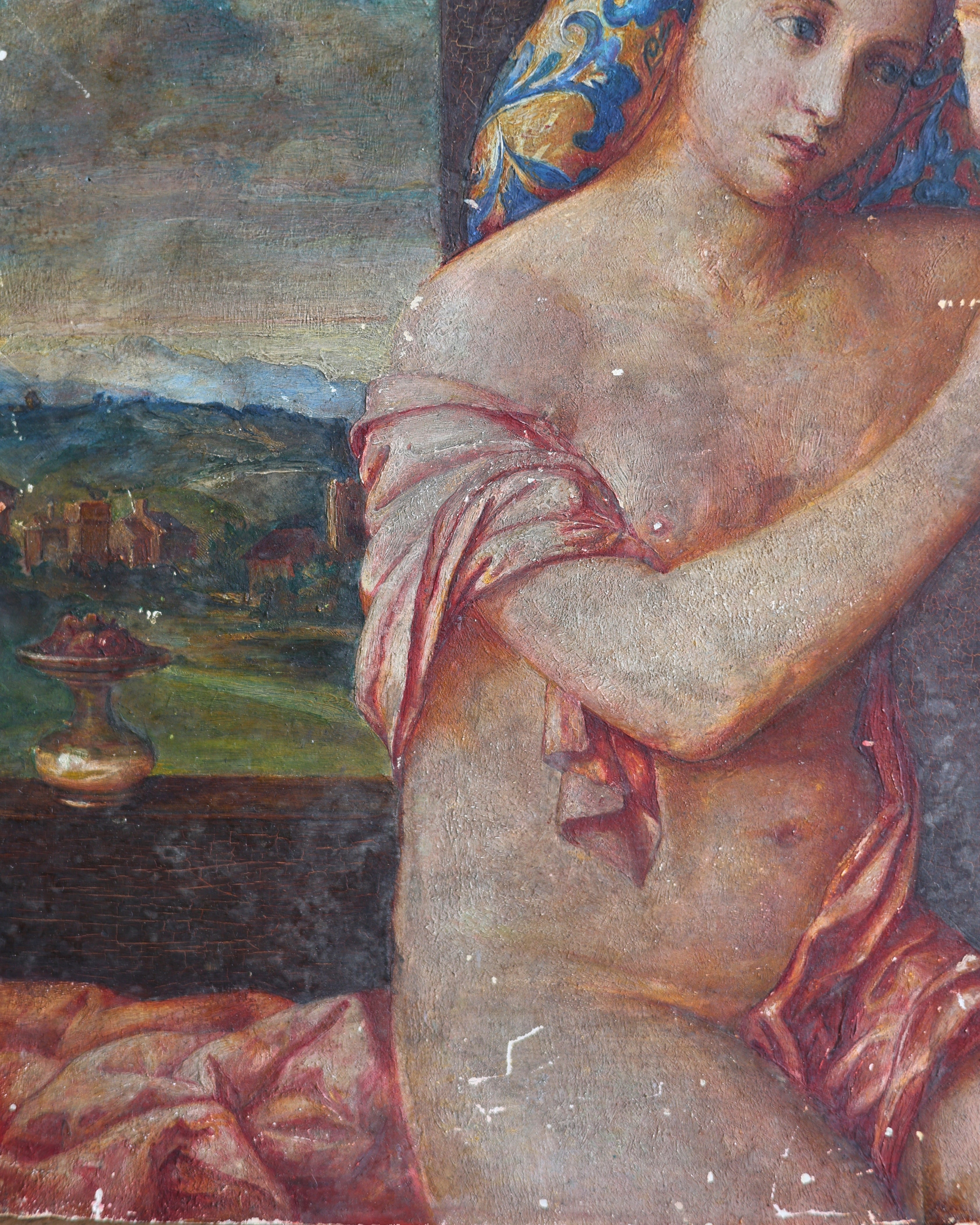After Giovanni Bellini's Naked Young Woman in Front of a Mirror Oil on Board-3