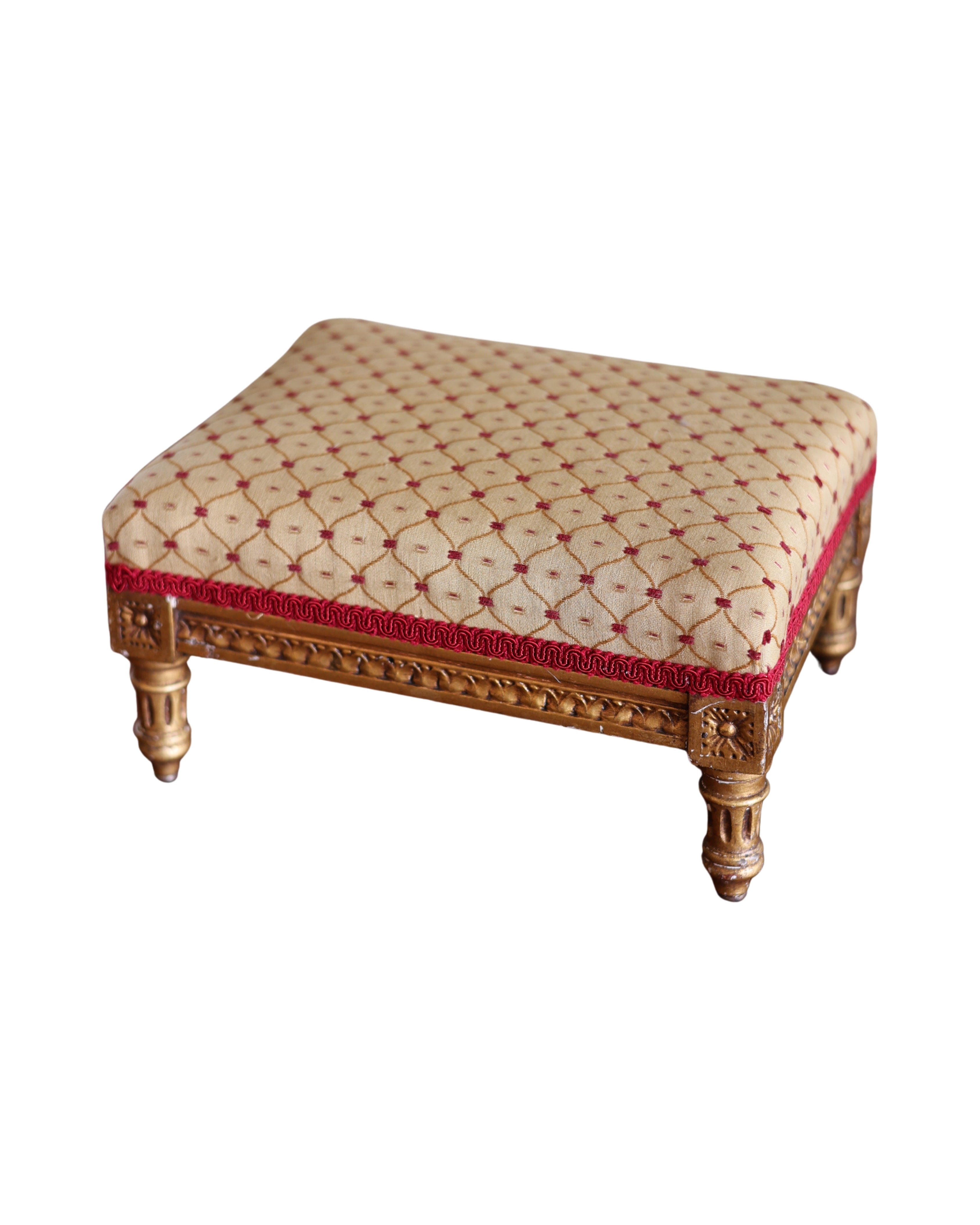 French Louis XVI-Style Giltwood Footstool-4