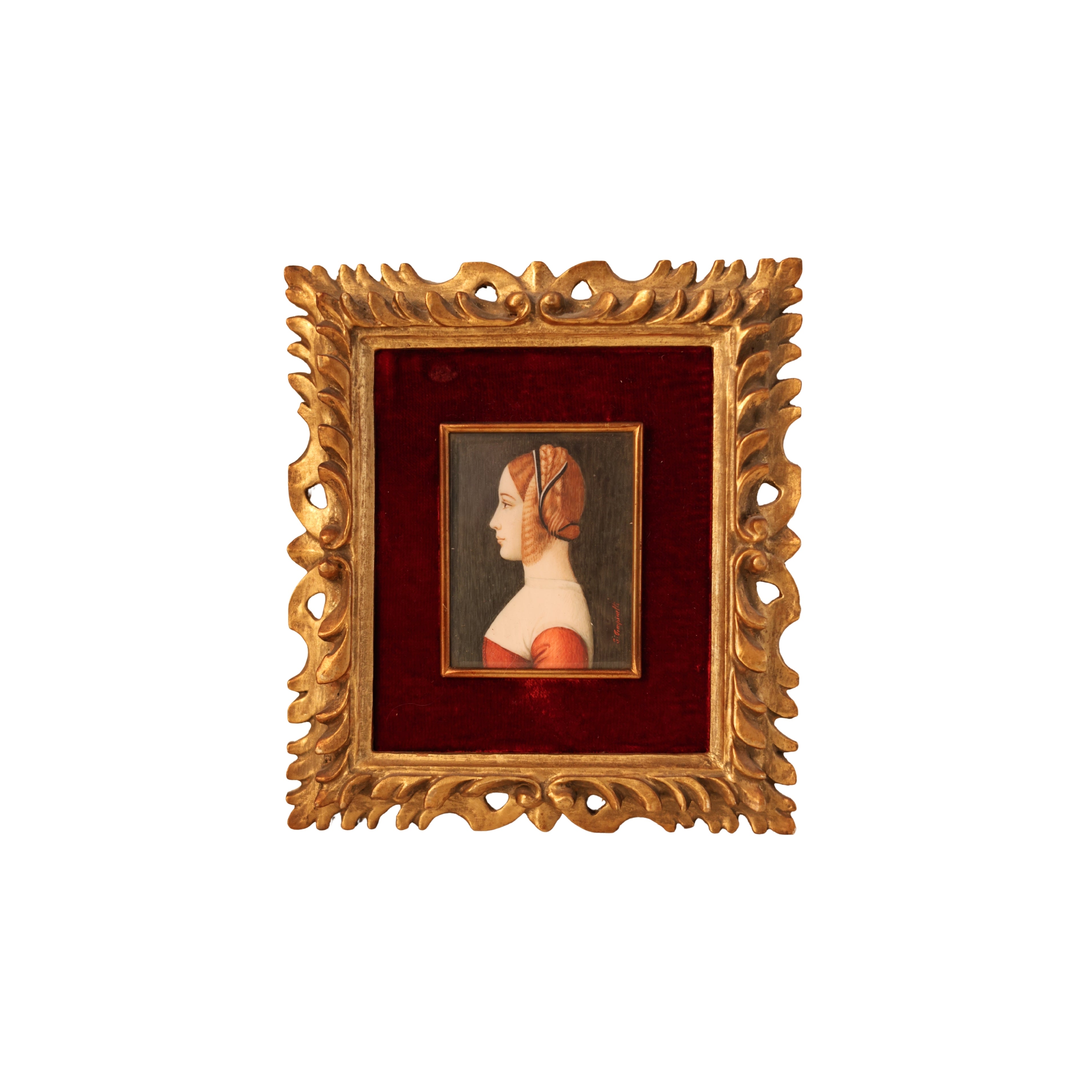 Profile of a Lady — Italian Hand-Painted Portrait