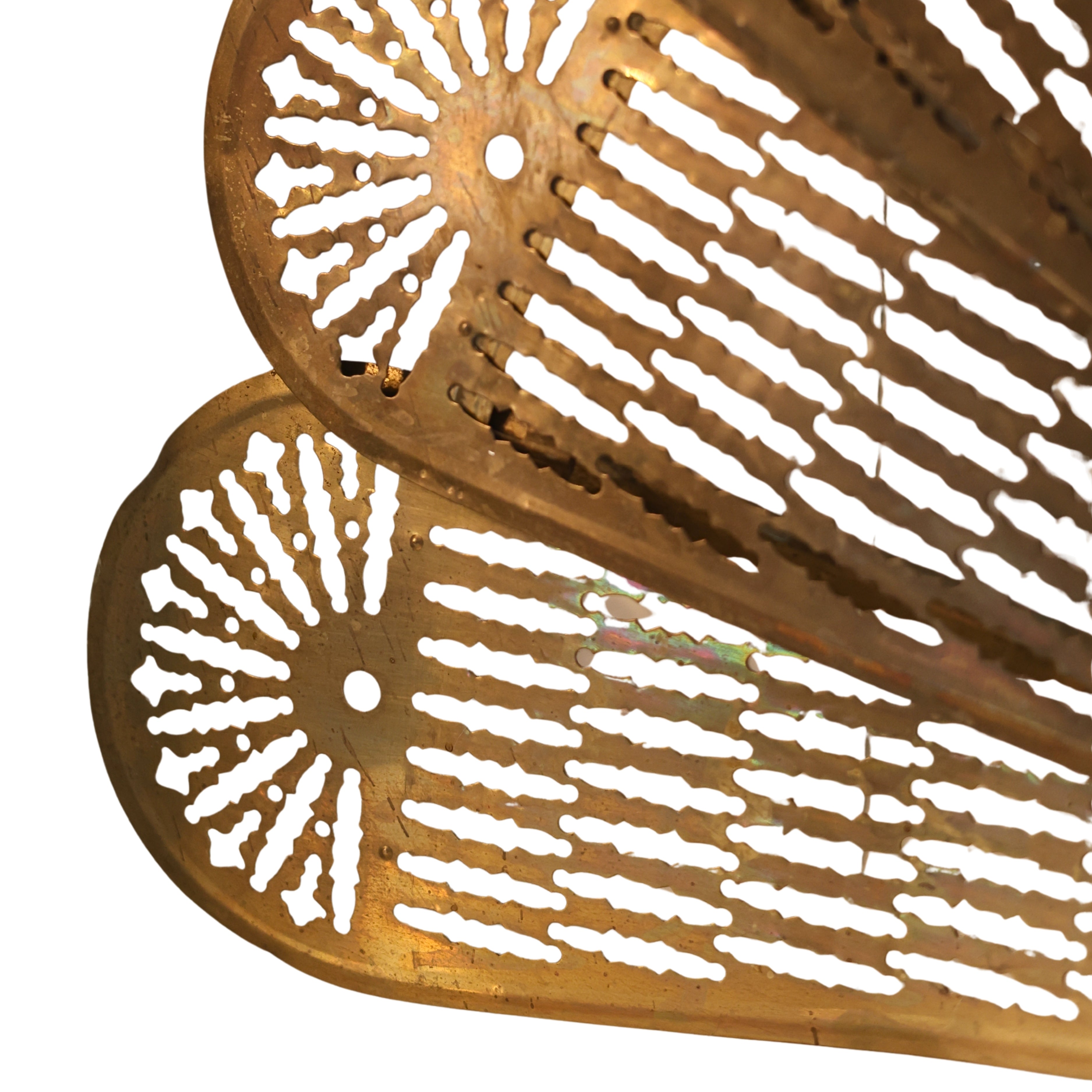 Brass Folding Fire Screen with Classical Medallion