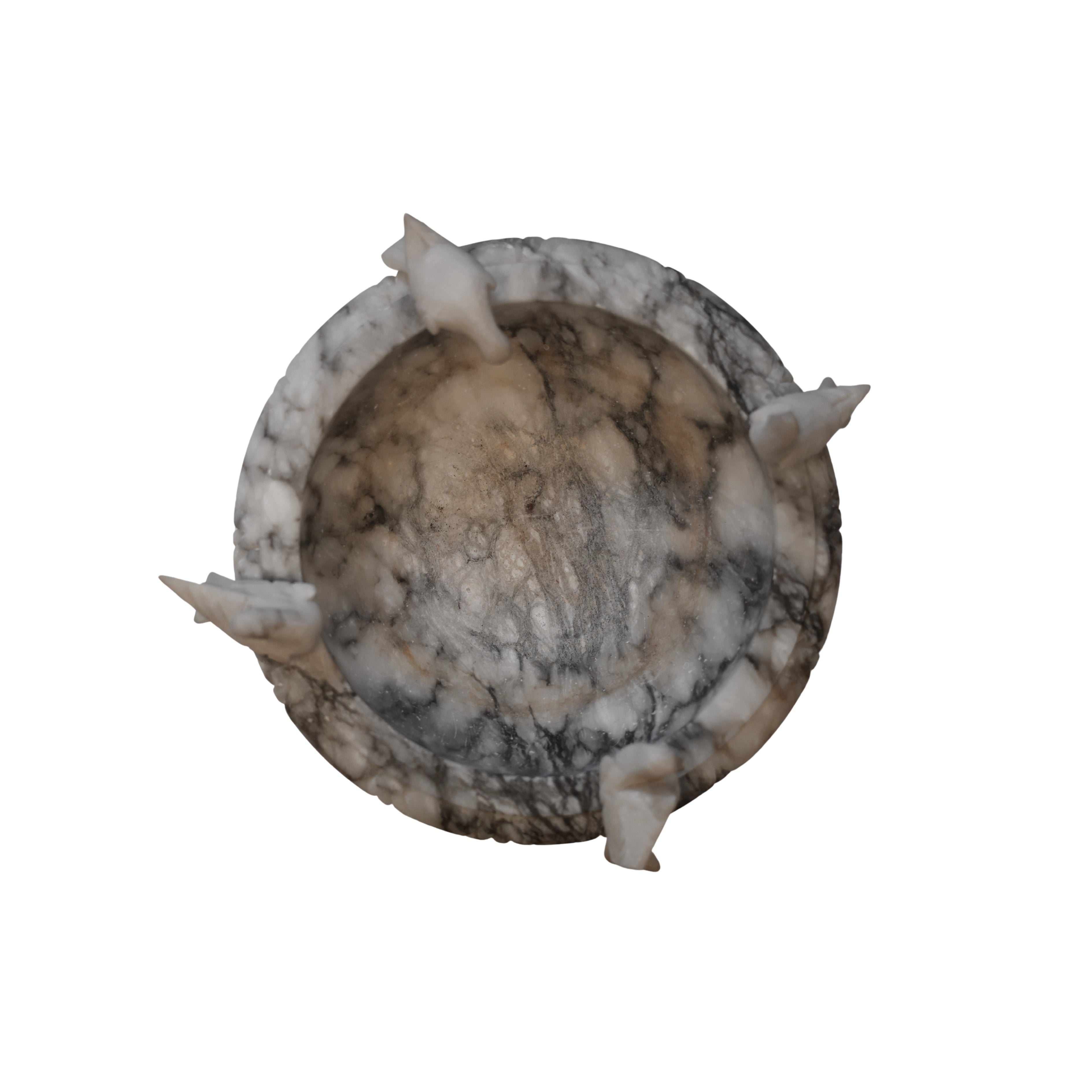 Italian Alabaster Bird Bath Sculpture