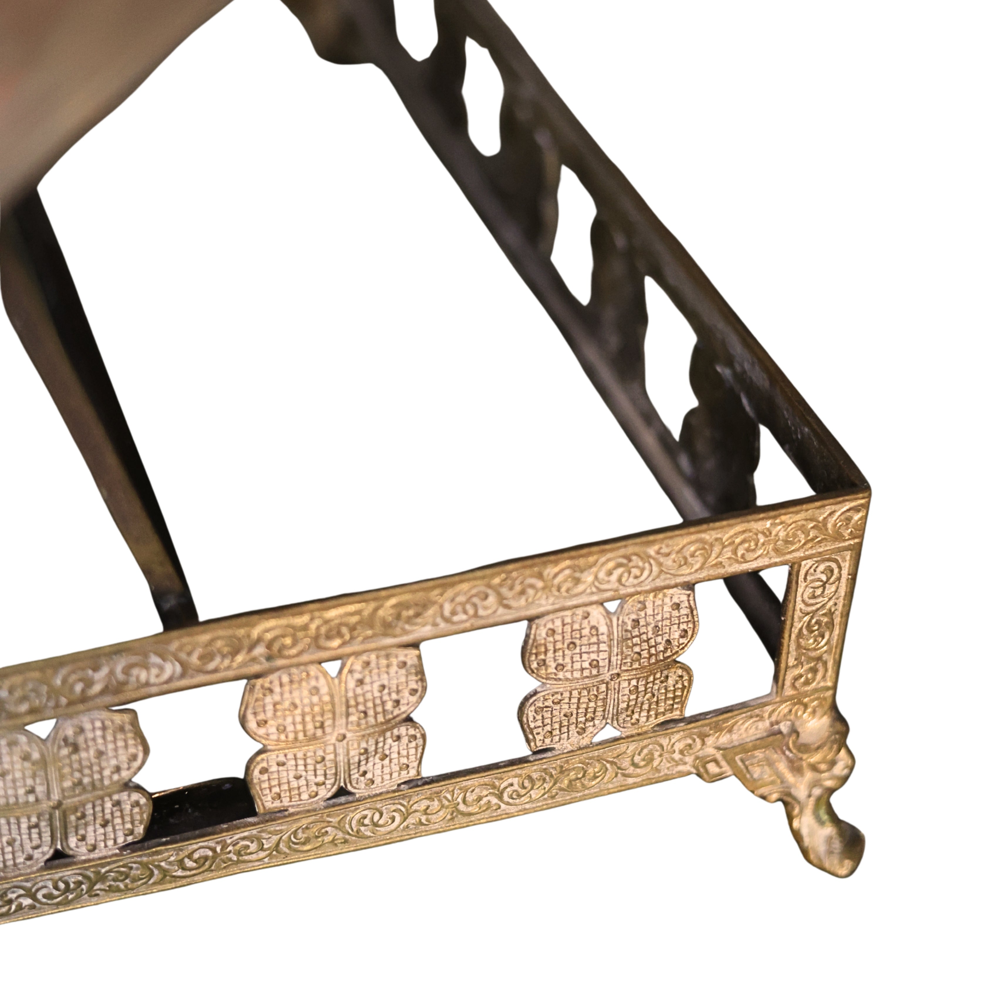 19th c. Brass Missal Stand with Jeweled Cabochons