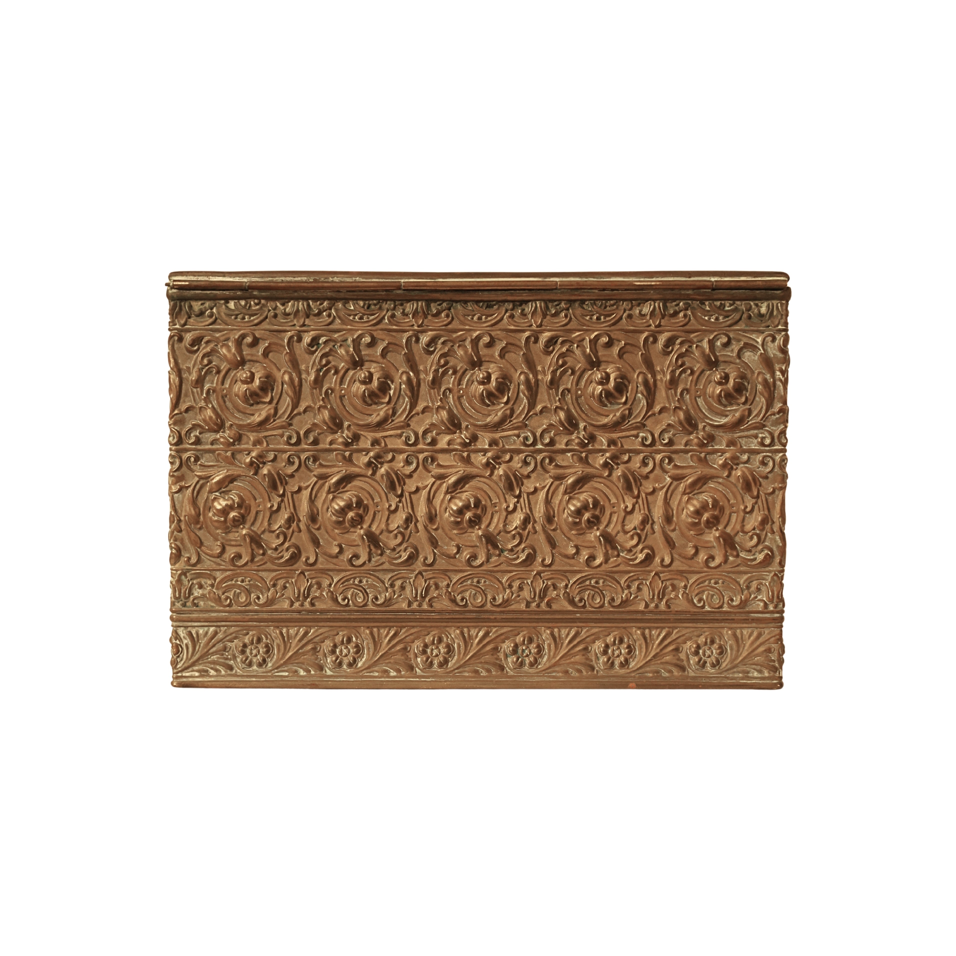 Repoussé Brass Hinged Stationery Box