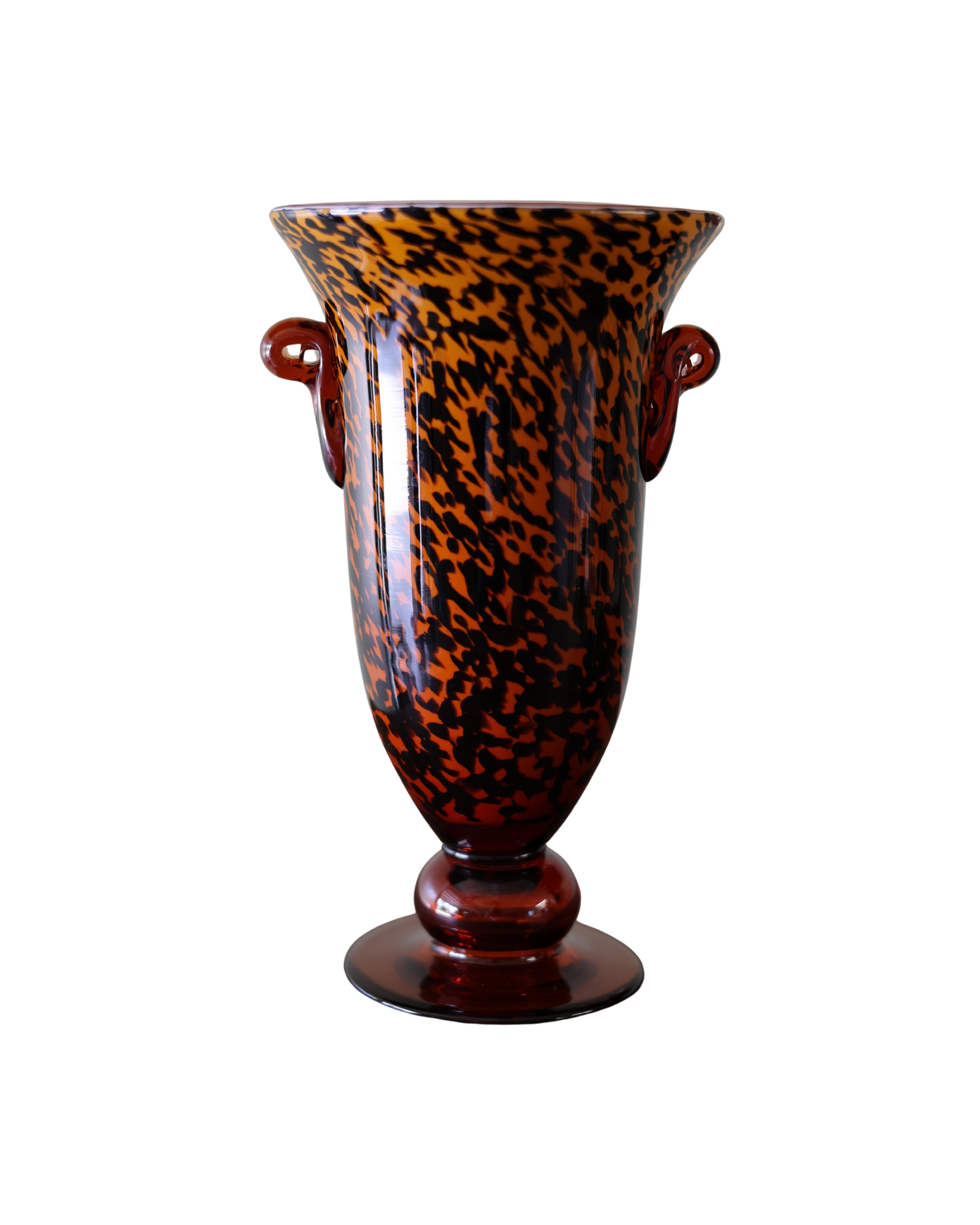 Tortoiseshell Art Glass Vase