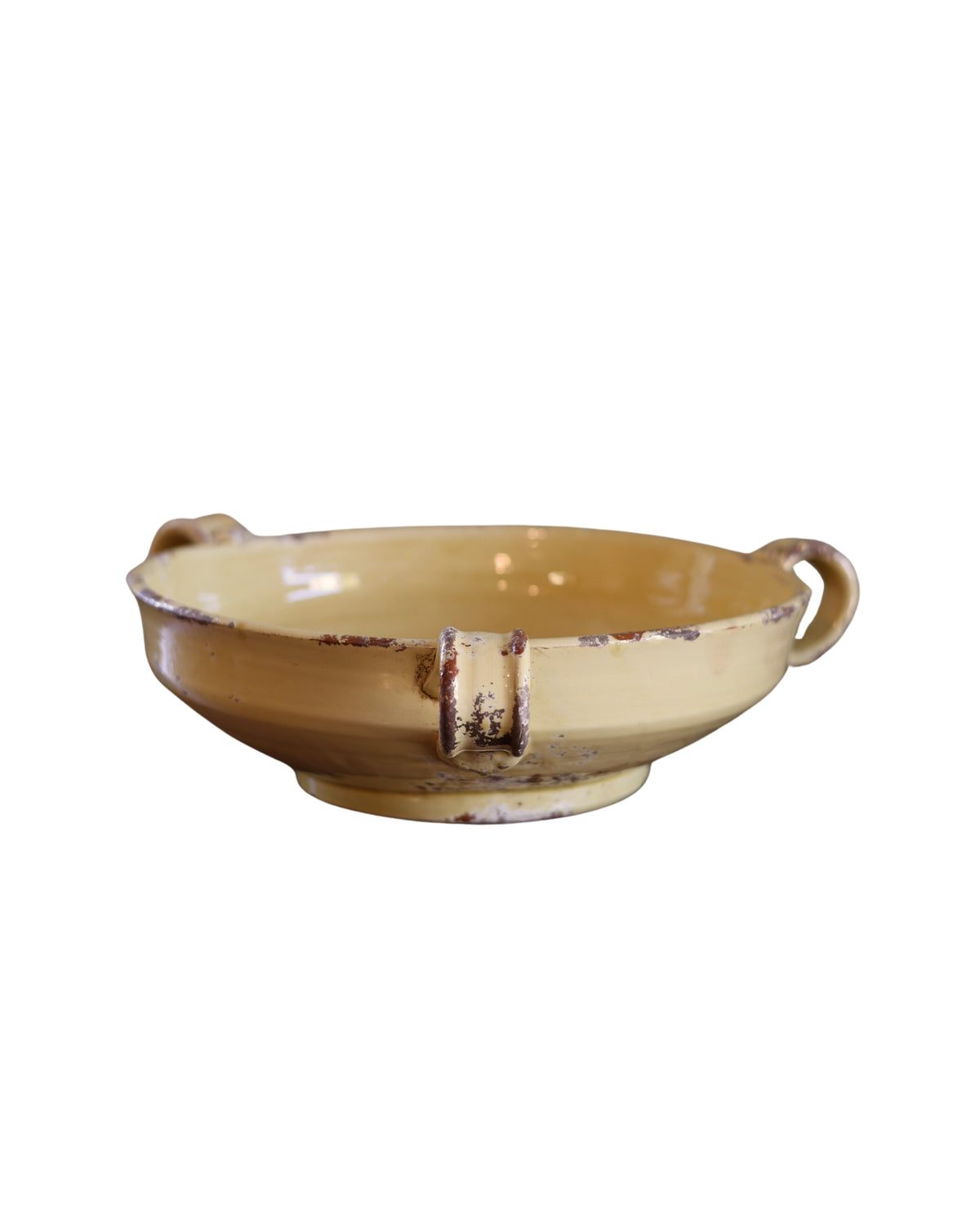 Tuscan Three-Handled Yellow Pottery Centerpiece-3