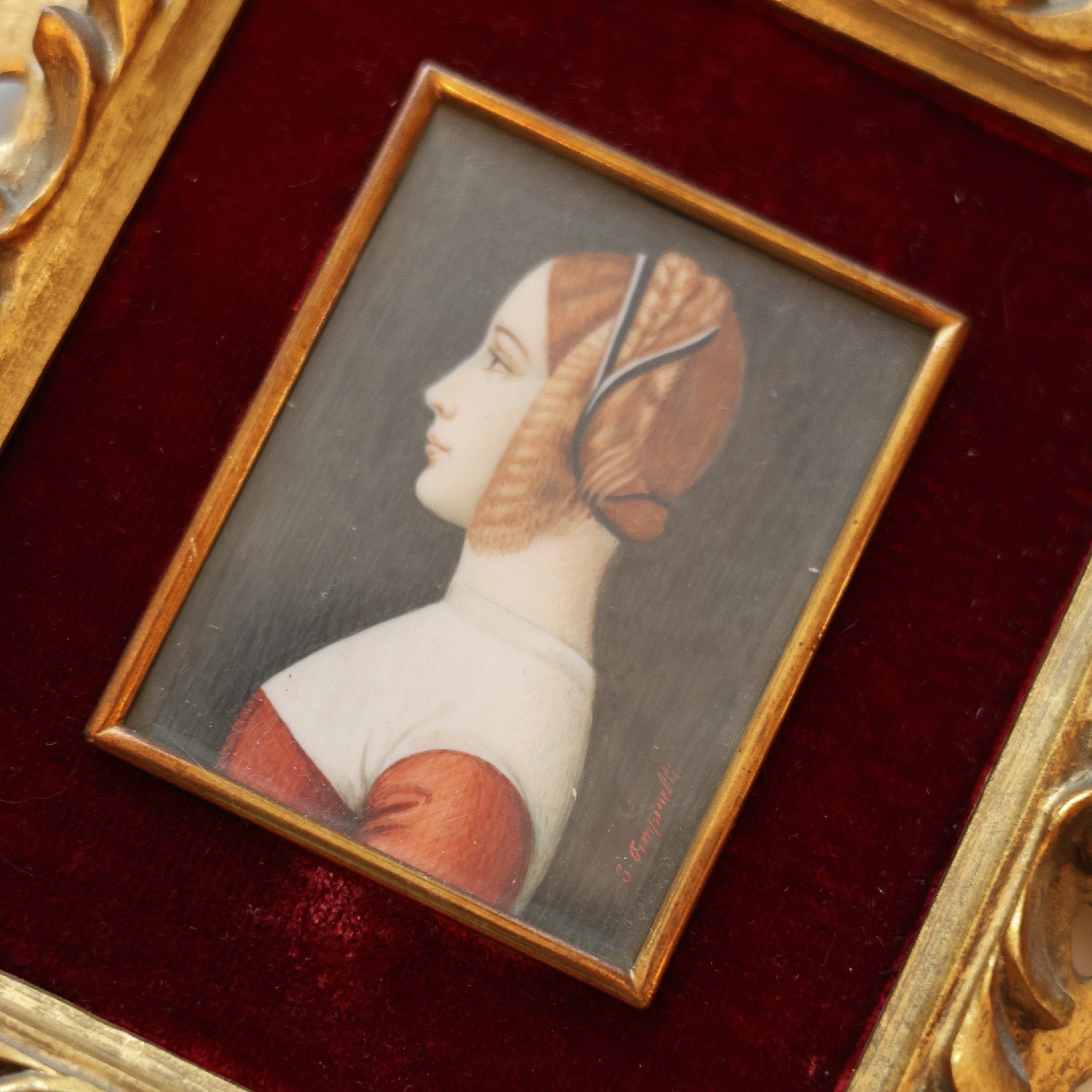 Profile of a Lady — Italian Hand-Painted Portrait