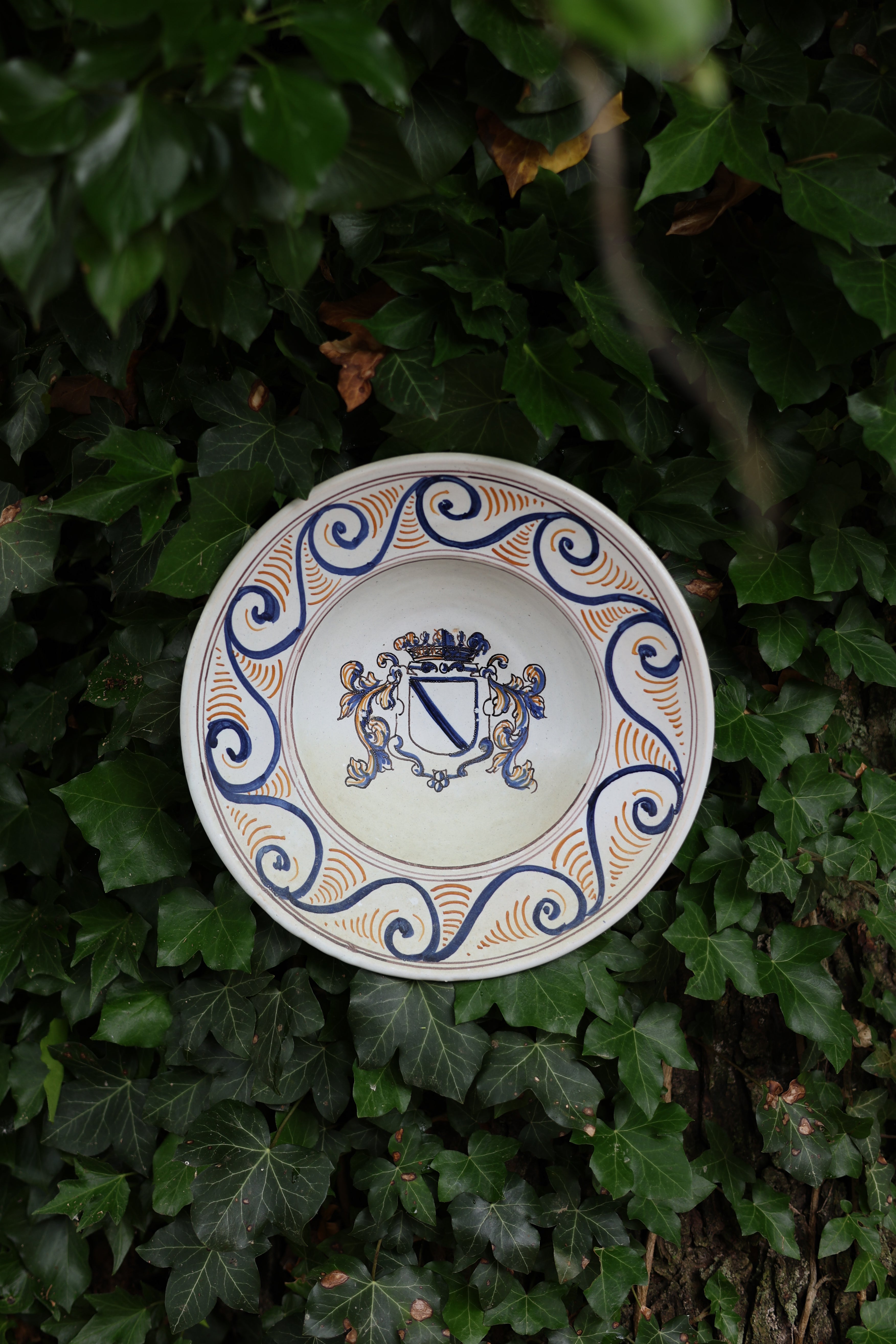Hand-Painted Spanish Talavera Heraldic Bowl