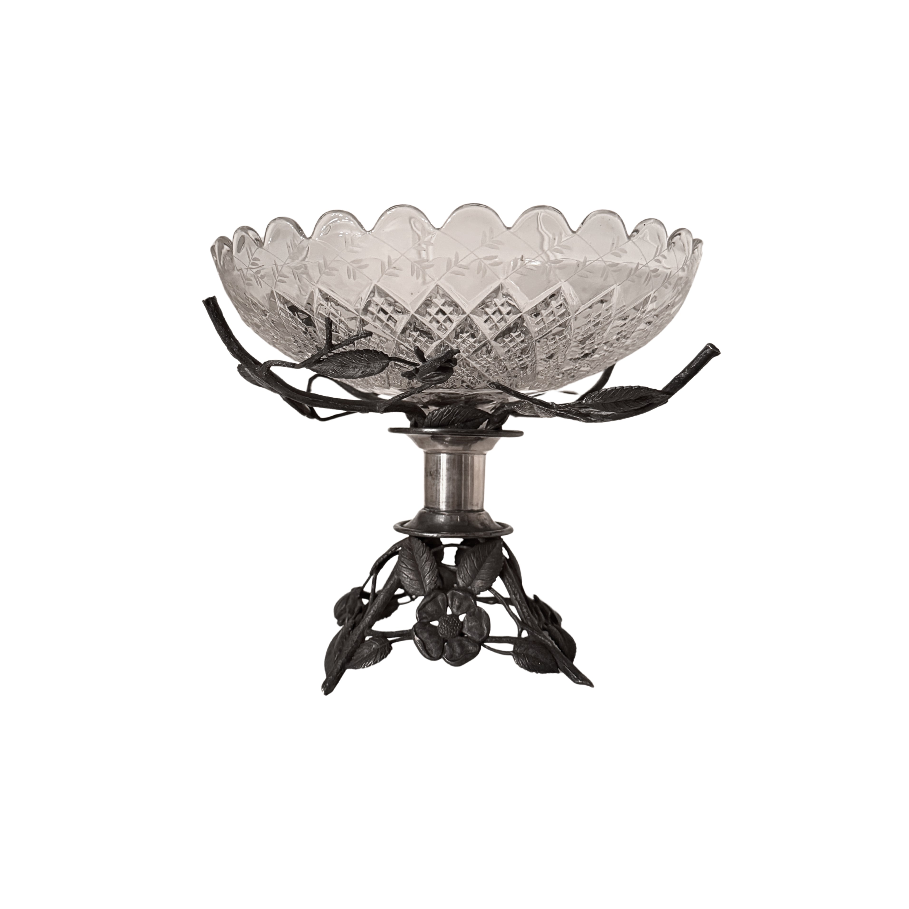 Etched Scallop Compote on Botanical Stand